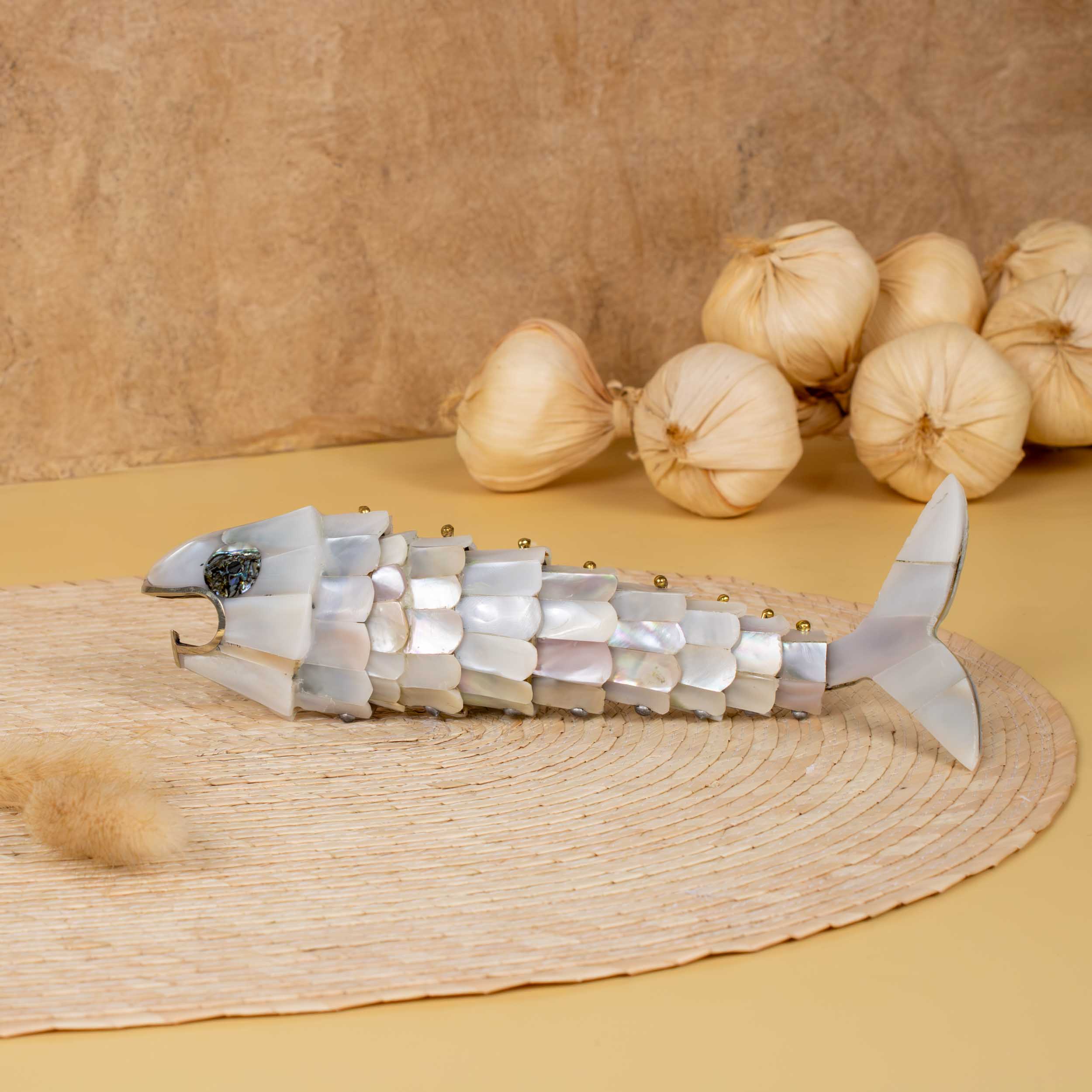 White Abalone Shell Fish Bottle Opener