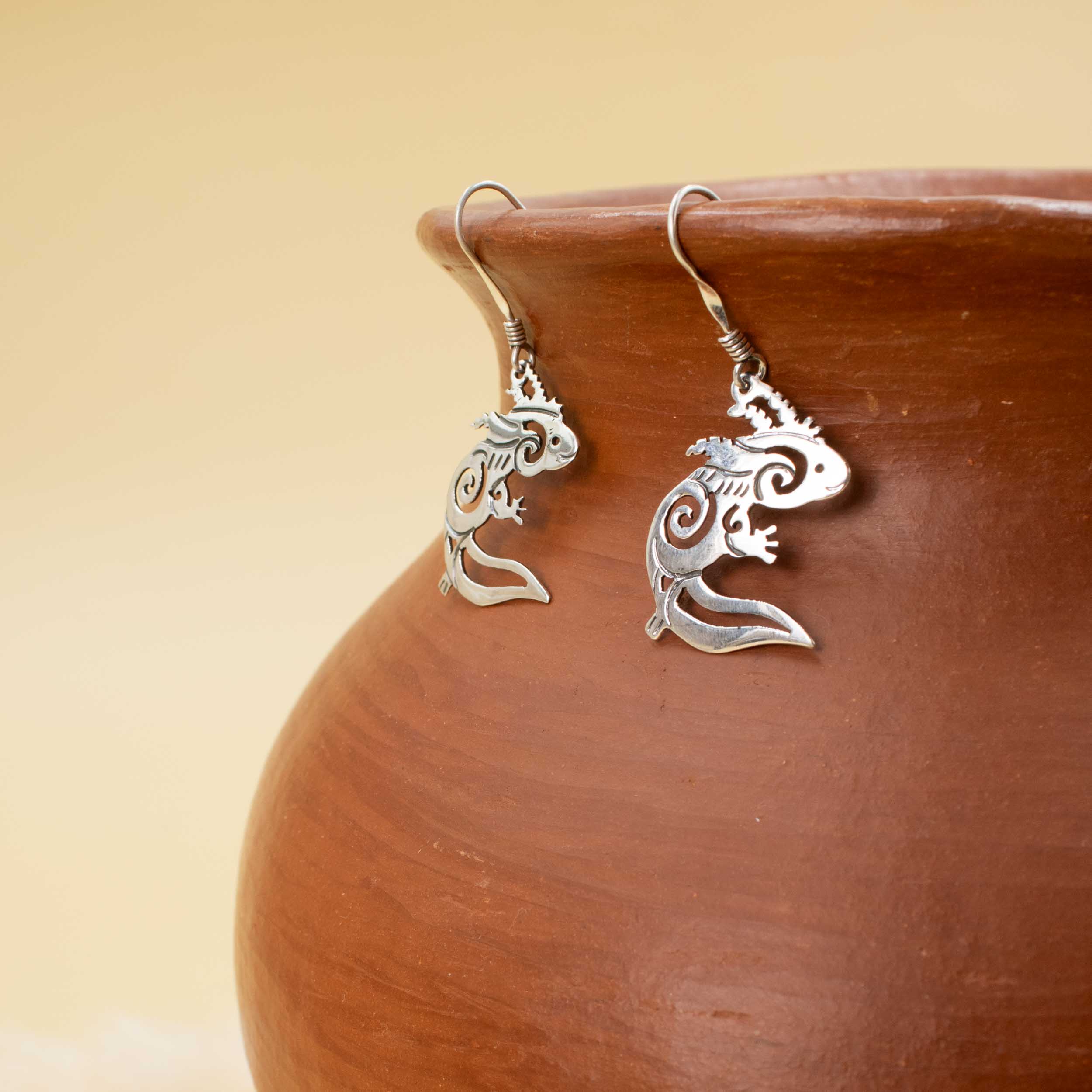 Sterling Silver Delicate Axolotl Earrings
