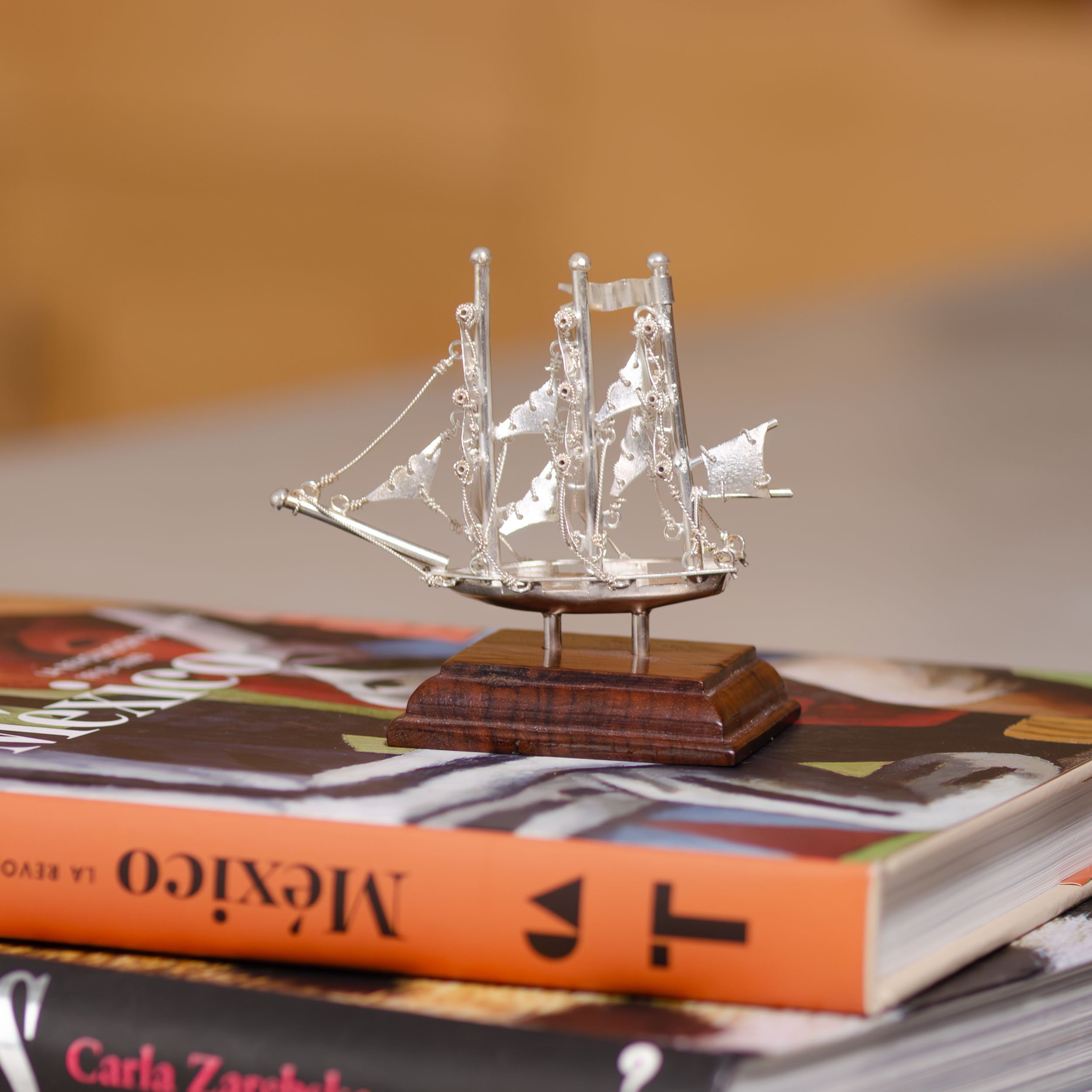 Sterling Silver Sailing Ship Sculpture