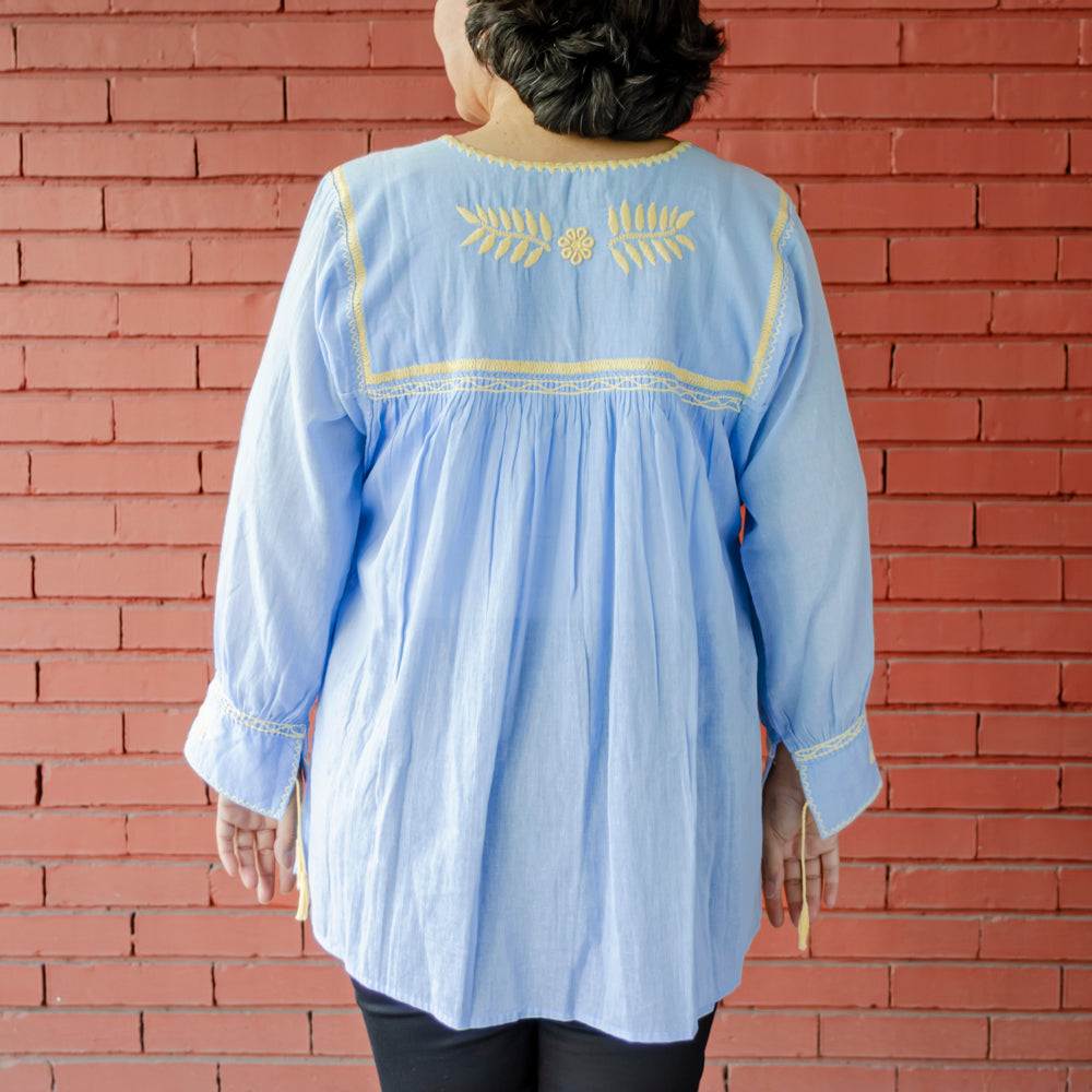 Carranza 3/4 Sleeve Embroidered Blouse
