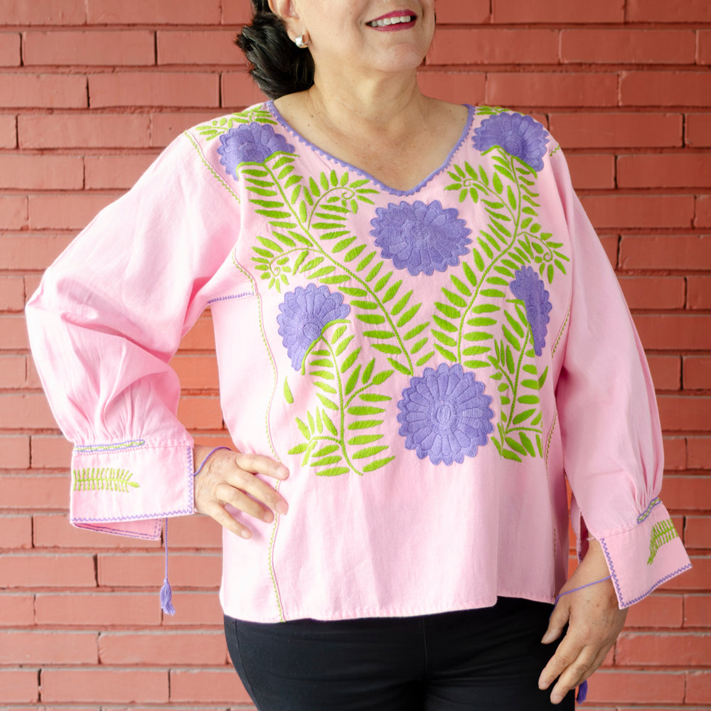 Carranza 3/4 Sleeve Embroidered Blouse