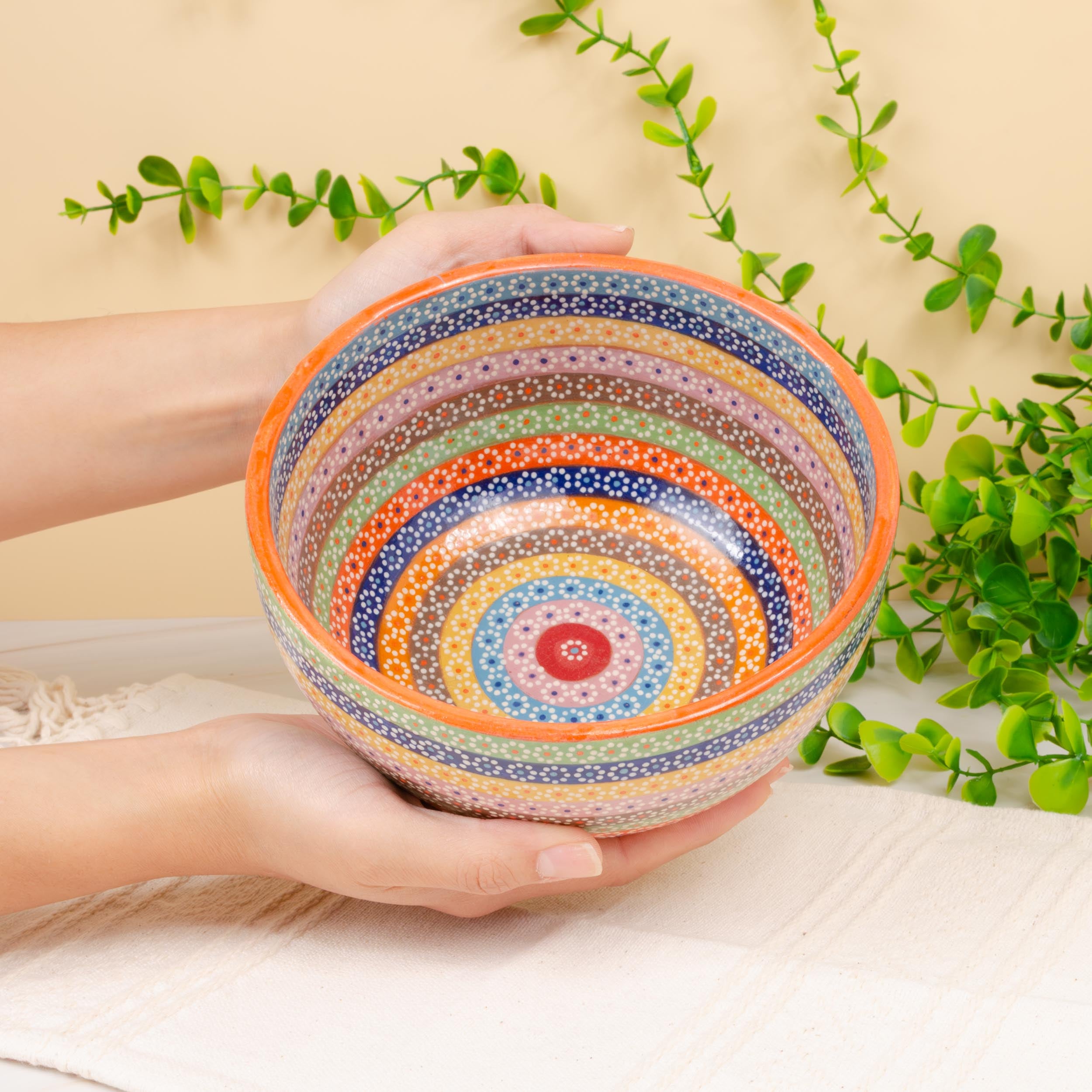 Colorful Capula Clay Bowl