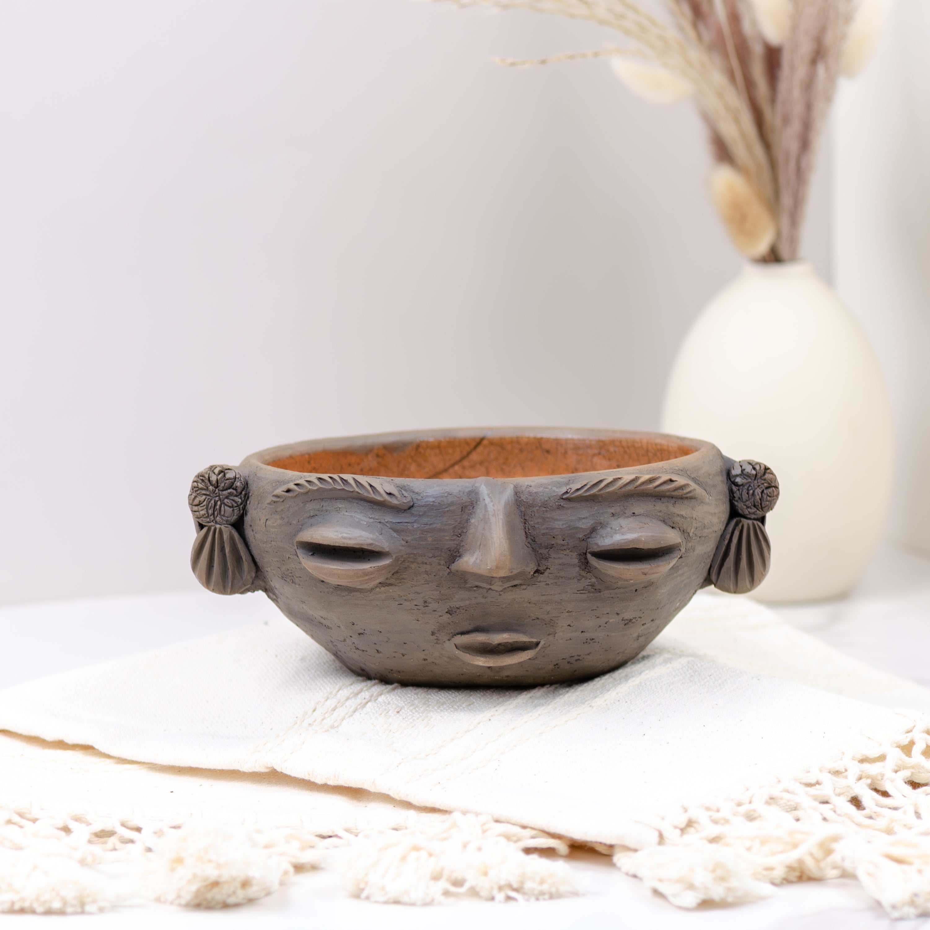 Atzompa Face Clay Bowl