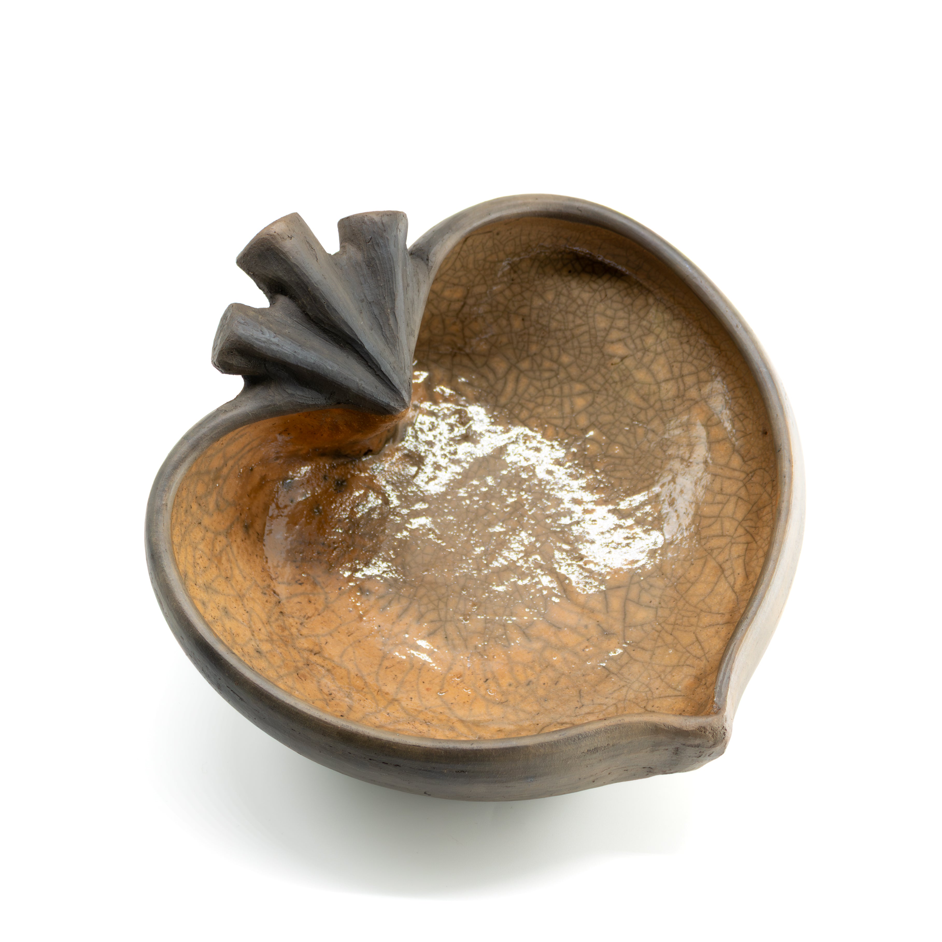Large Atzompa Heart Clay Bowl