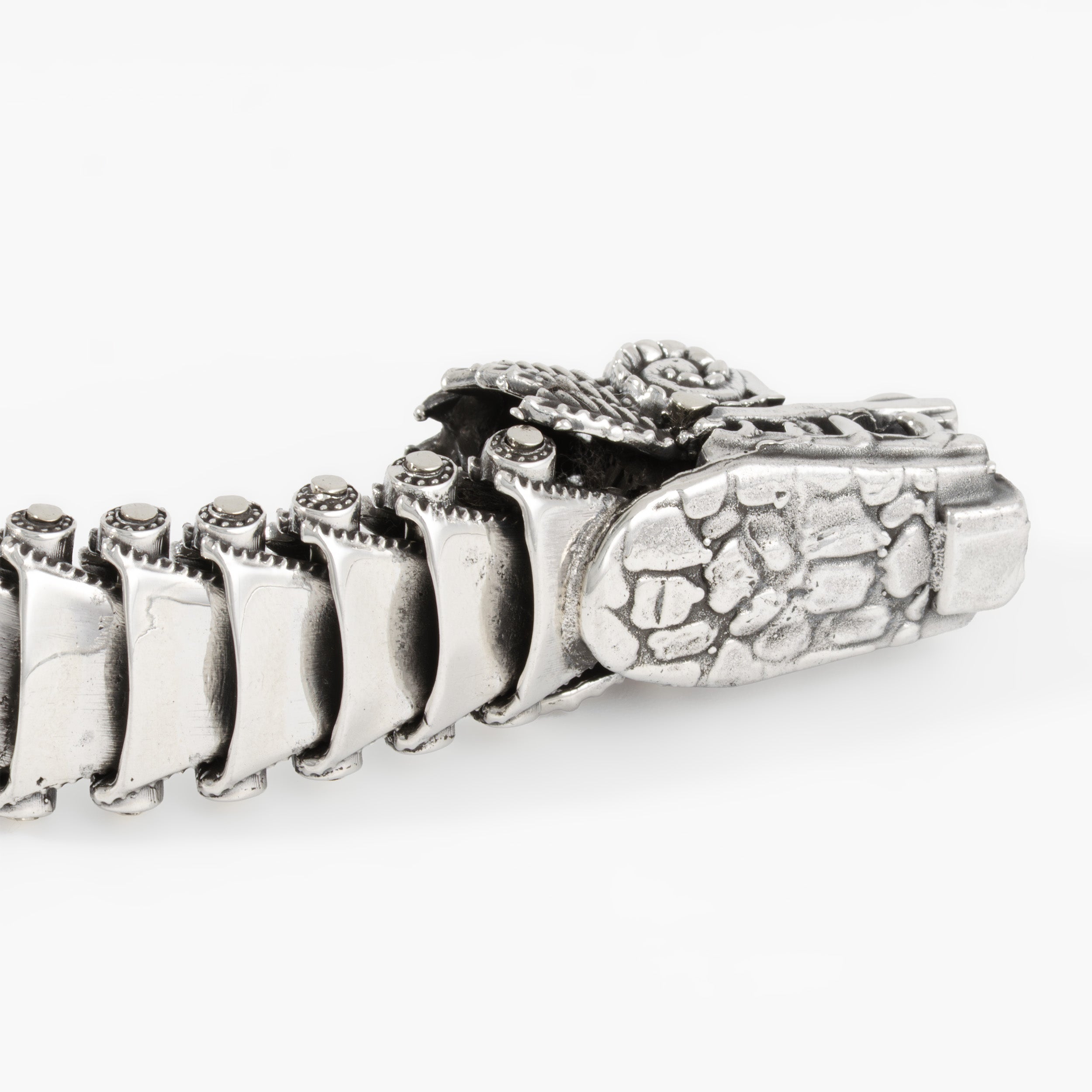 Sterling Silver Quetzalcoatl Bracelet | Lolo Mexican Mercadito