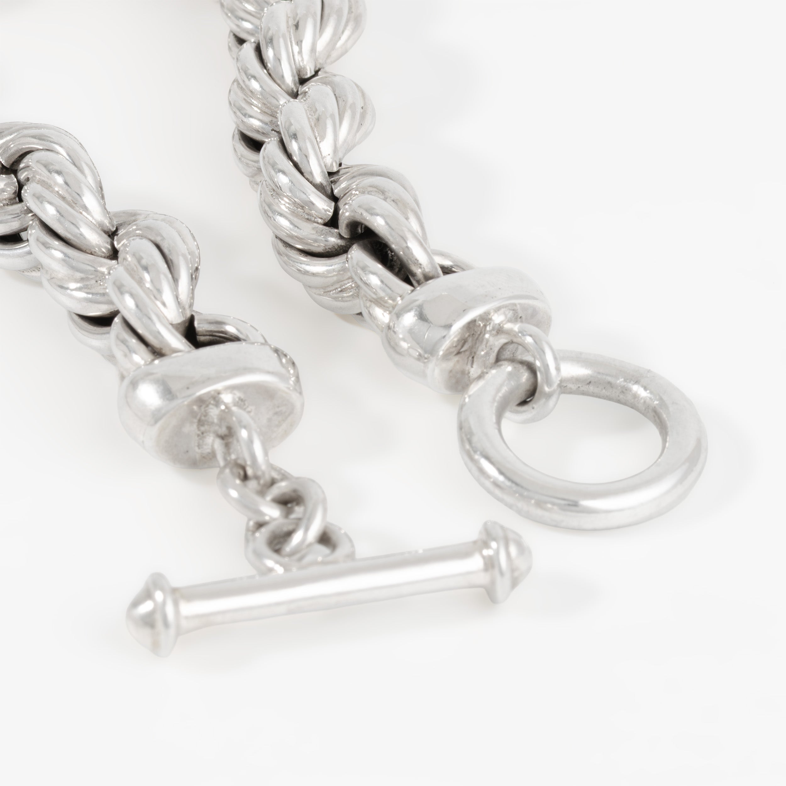 Sterling Silver Thick Oxidized Braided Bracelet