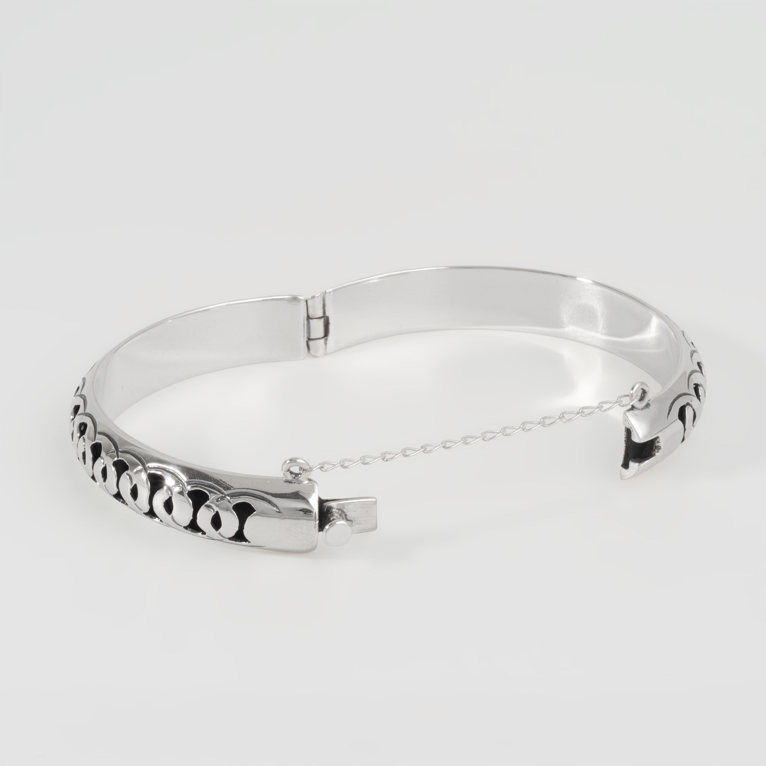 Sterling Silver Oxidized Shadow Box Cuff Bracelet