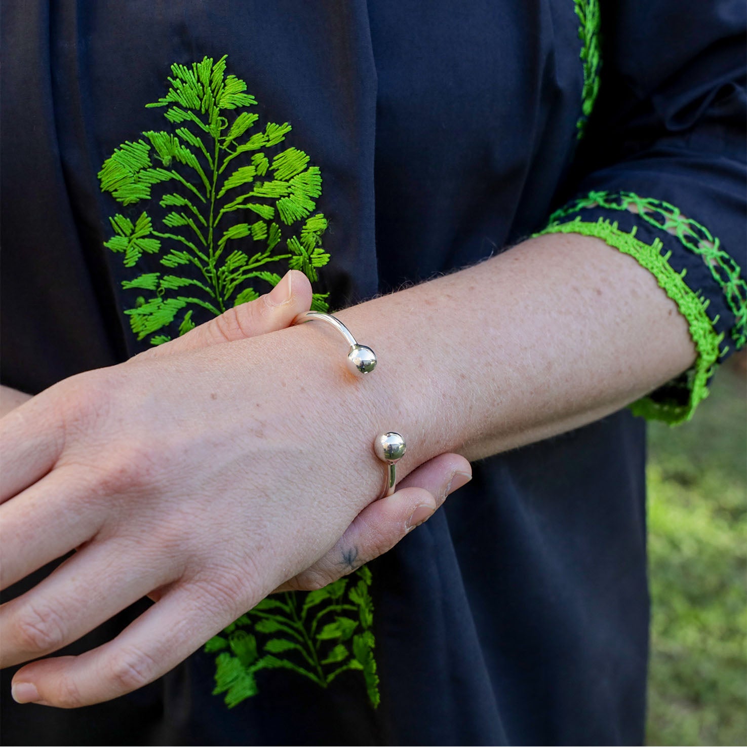 Sterling Silver Open Bangle Cuff Bracelet