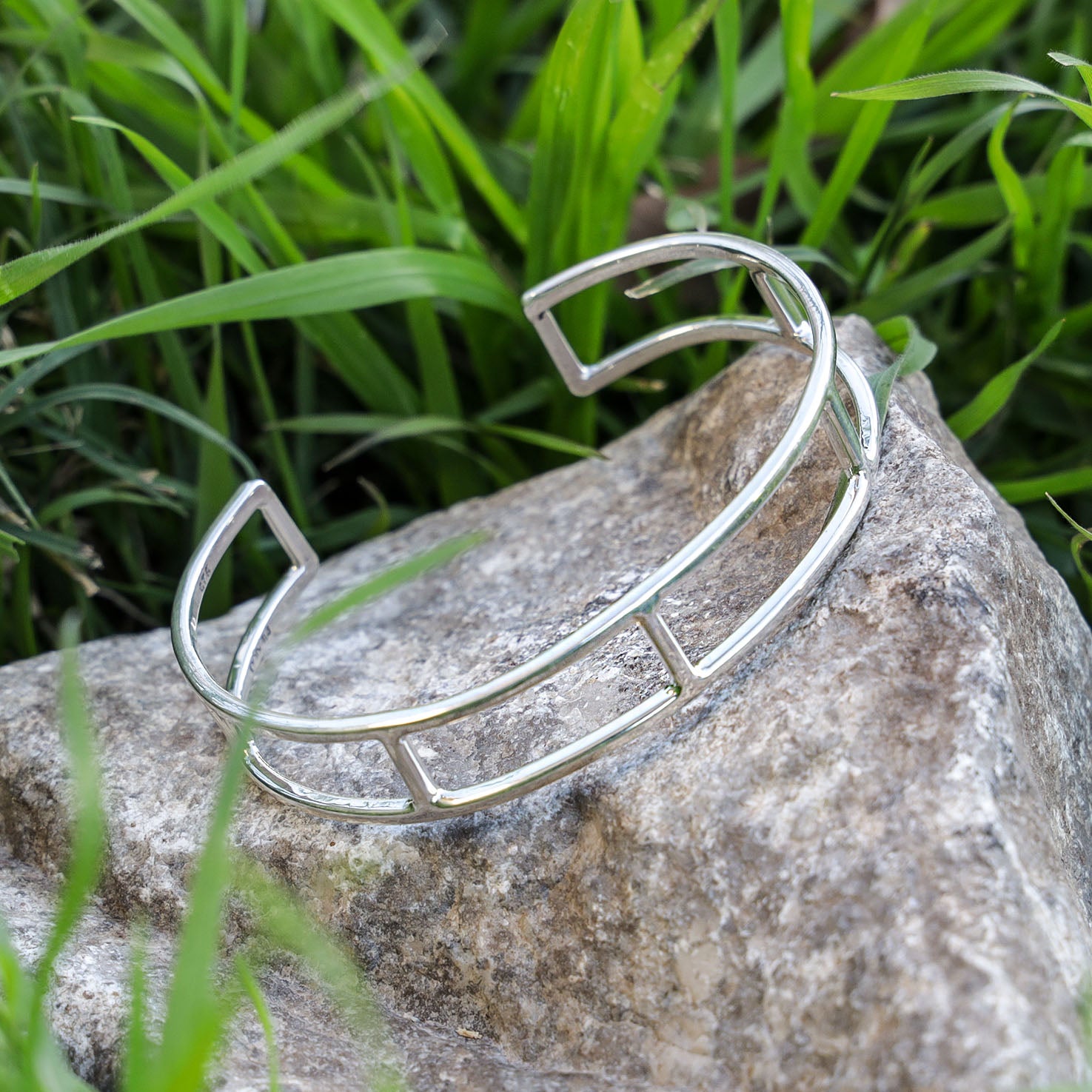 Sterling Silver Escalera Cuff Bracelet