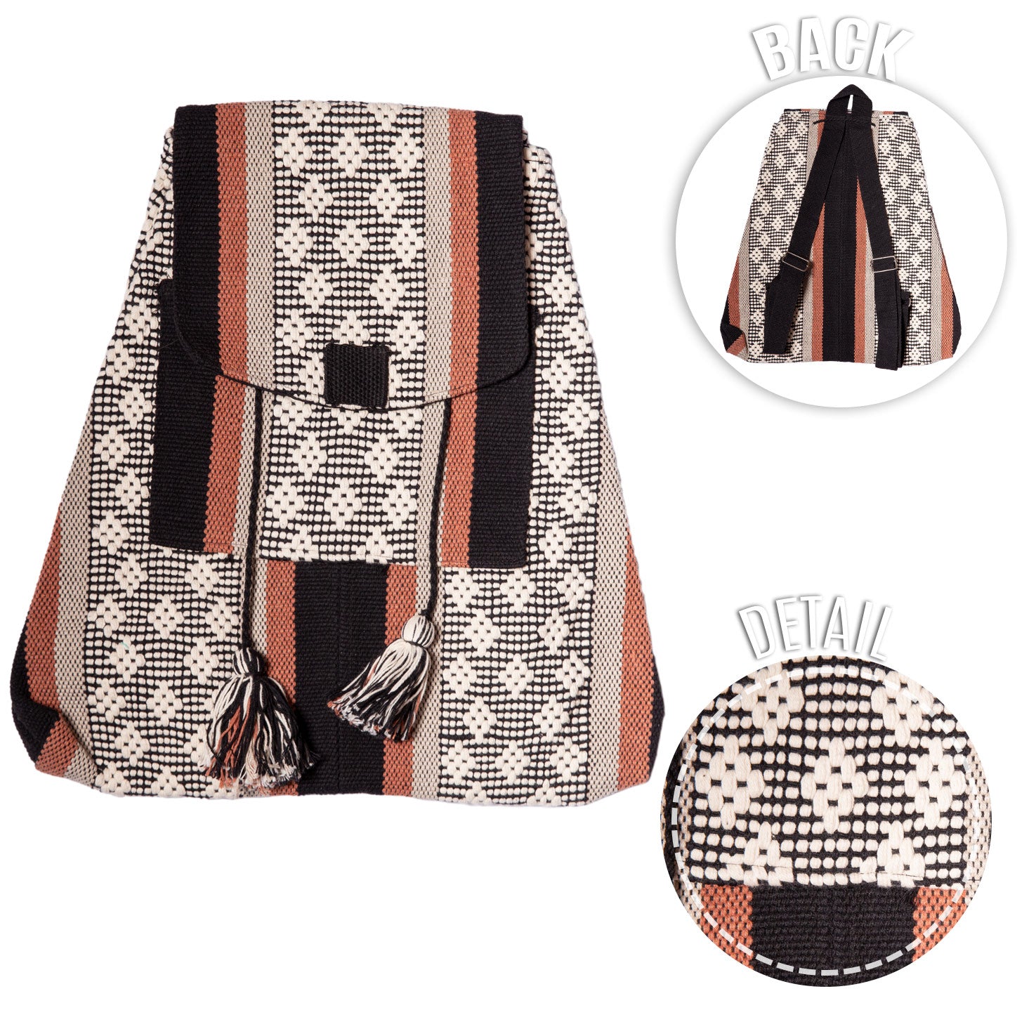 Jalieza Drawstring Woven Backpack