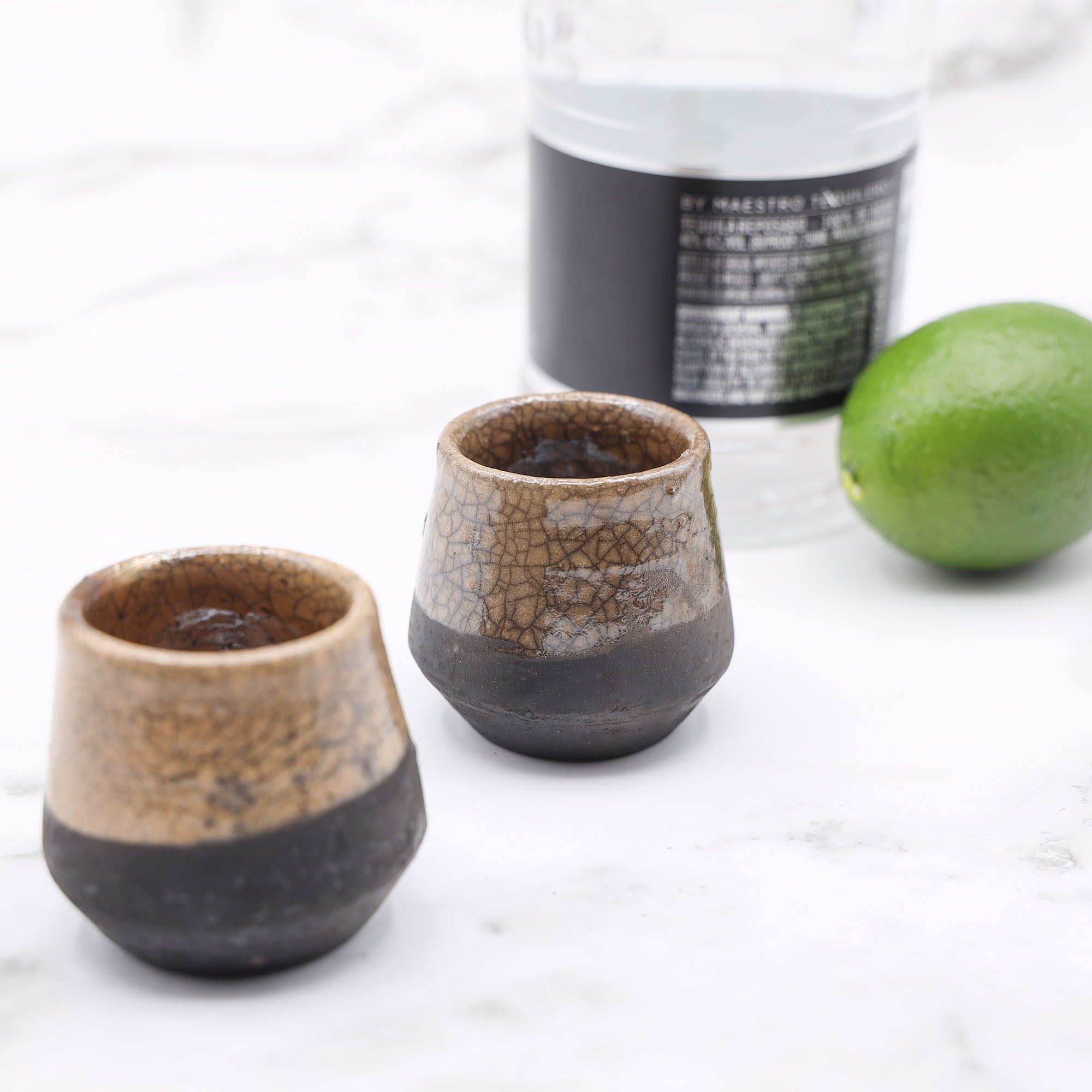 Atzompa Contrast Clay Mezcal Shot Glass