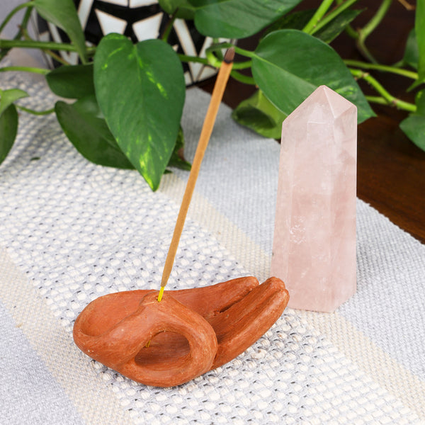 Red Clay Terracotta Manita Hand Incense Holder