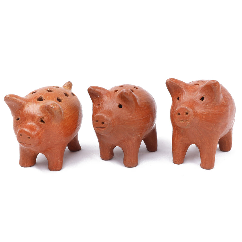 Red Clay Terracotta Cochinito Toothpick Holder