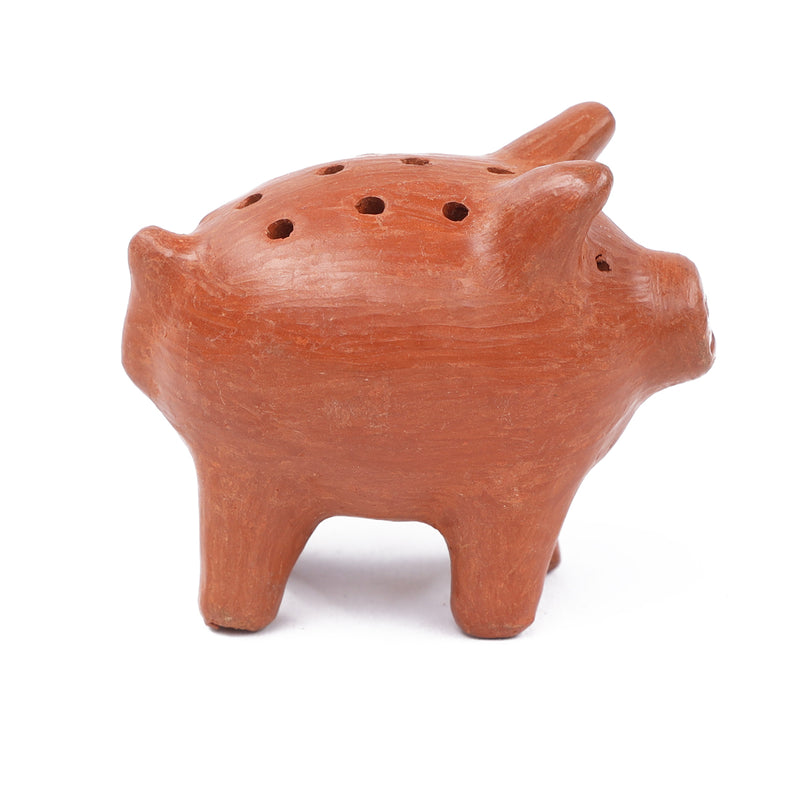 Red Clay Terracotta Cochinito Toothpick Holder