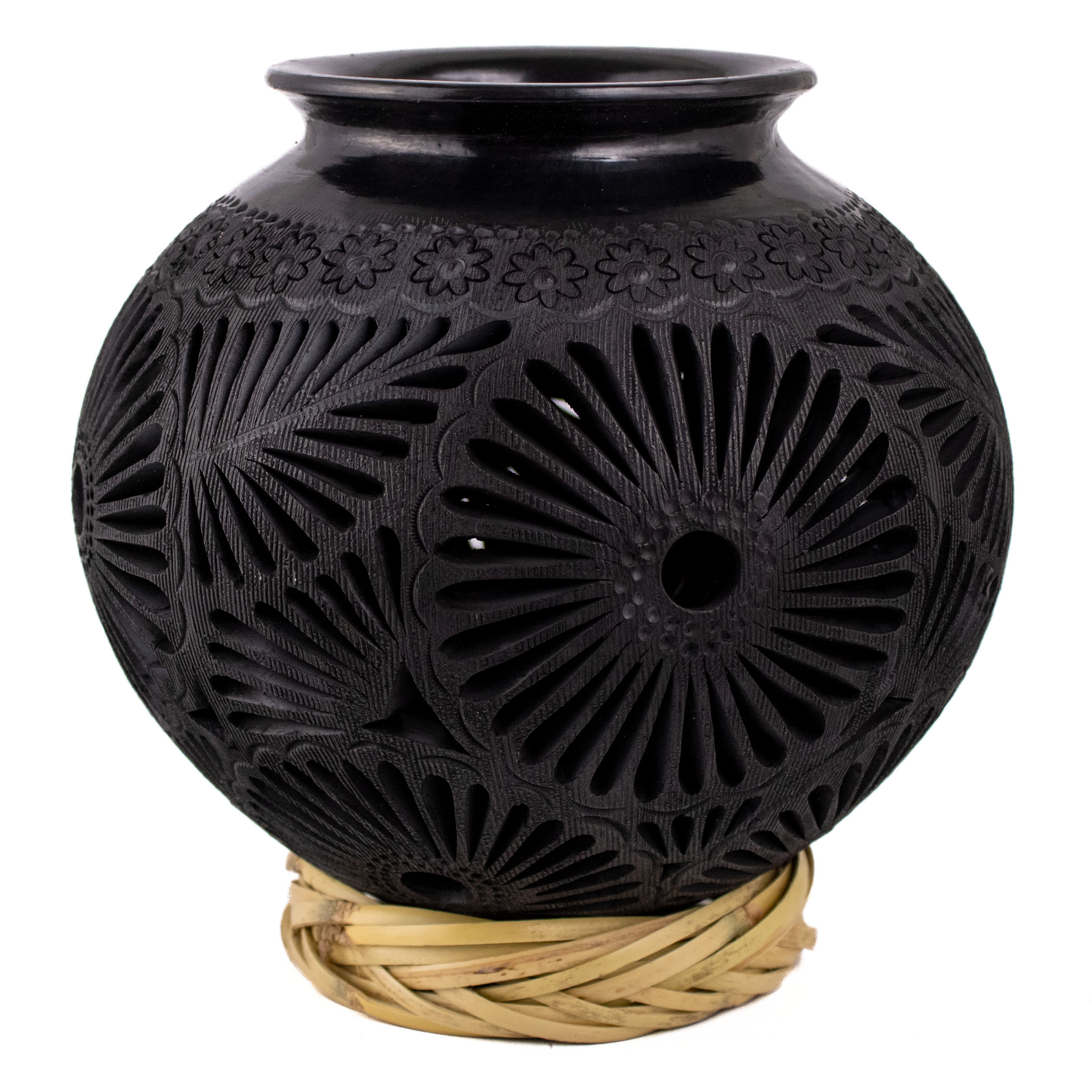 Barro Negro Traditional Lattice Decorative Vase