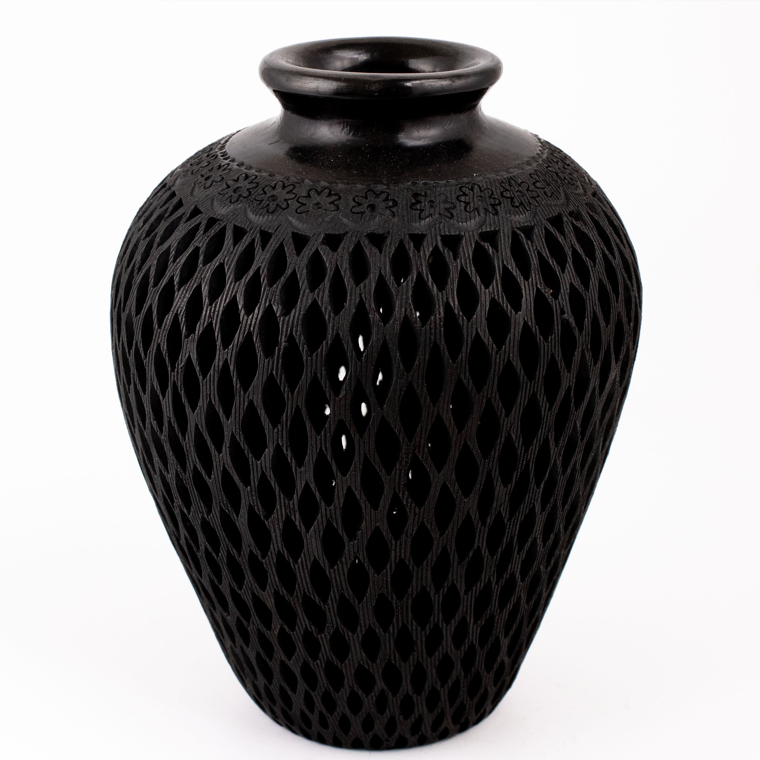 Barro Negro Openwork Solar Vase