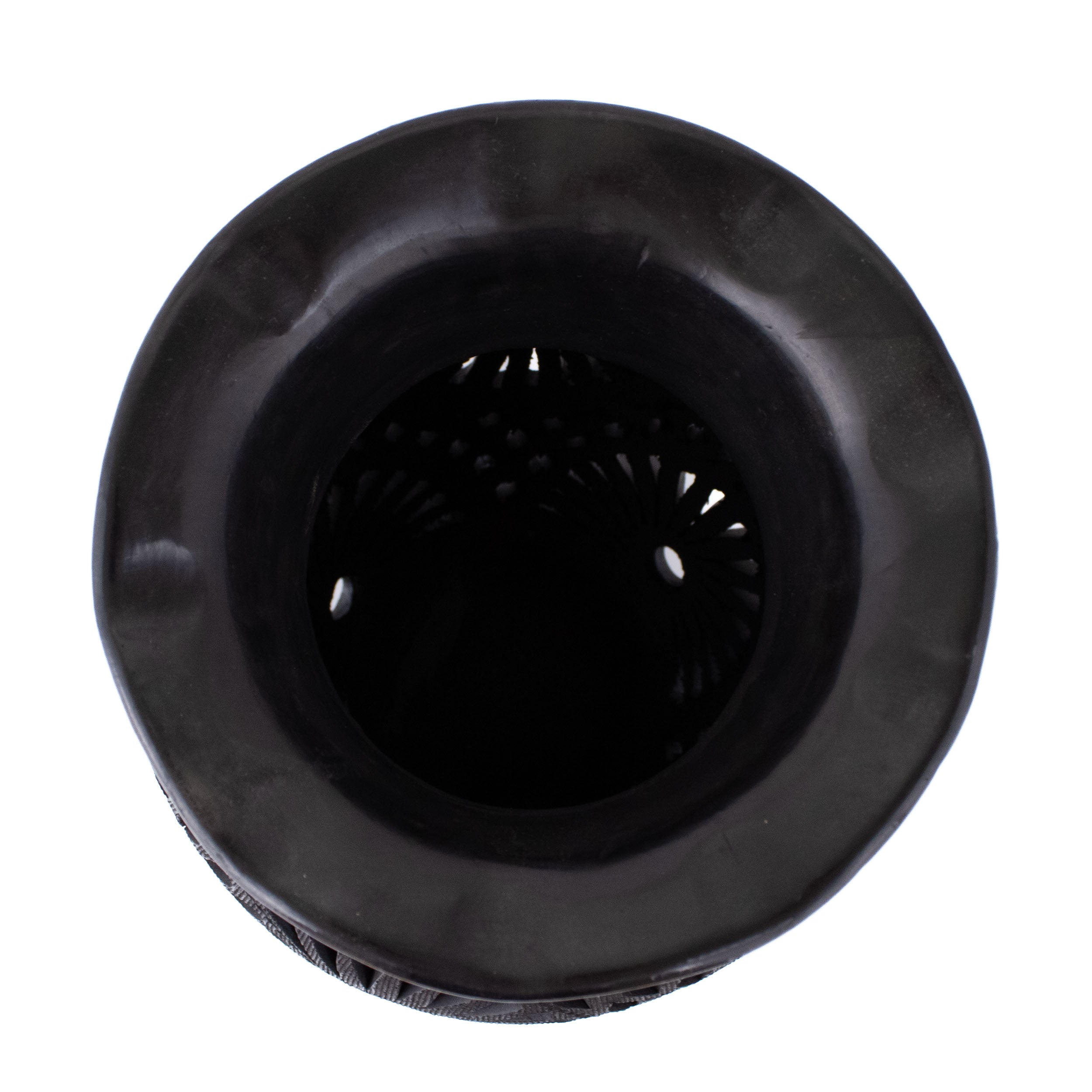 Barro Negro Openwork Vase with Scalloped Rim