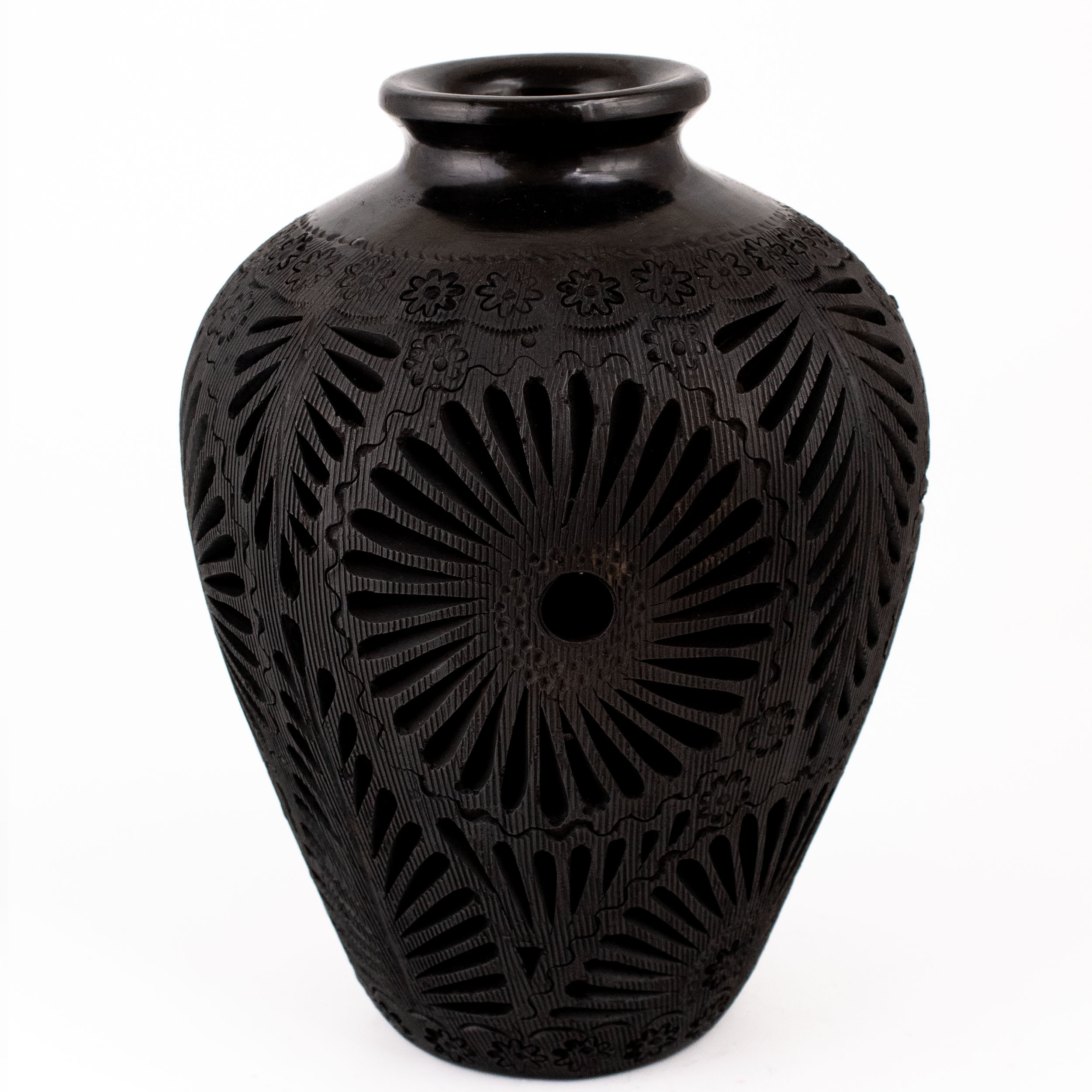 Barro Negro Openwork Solar Vase