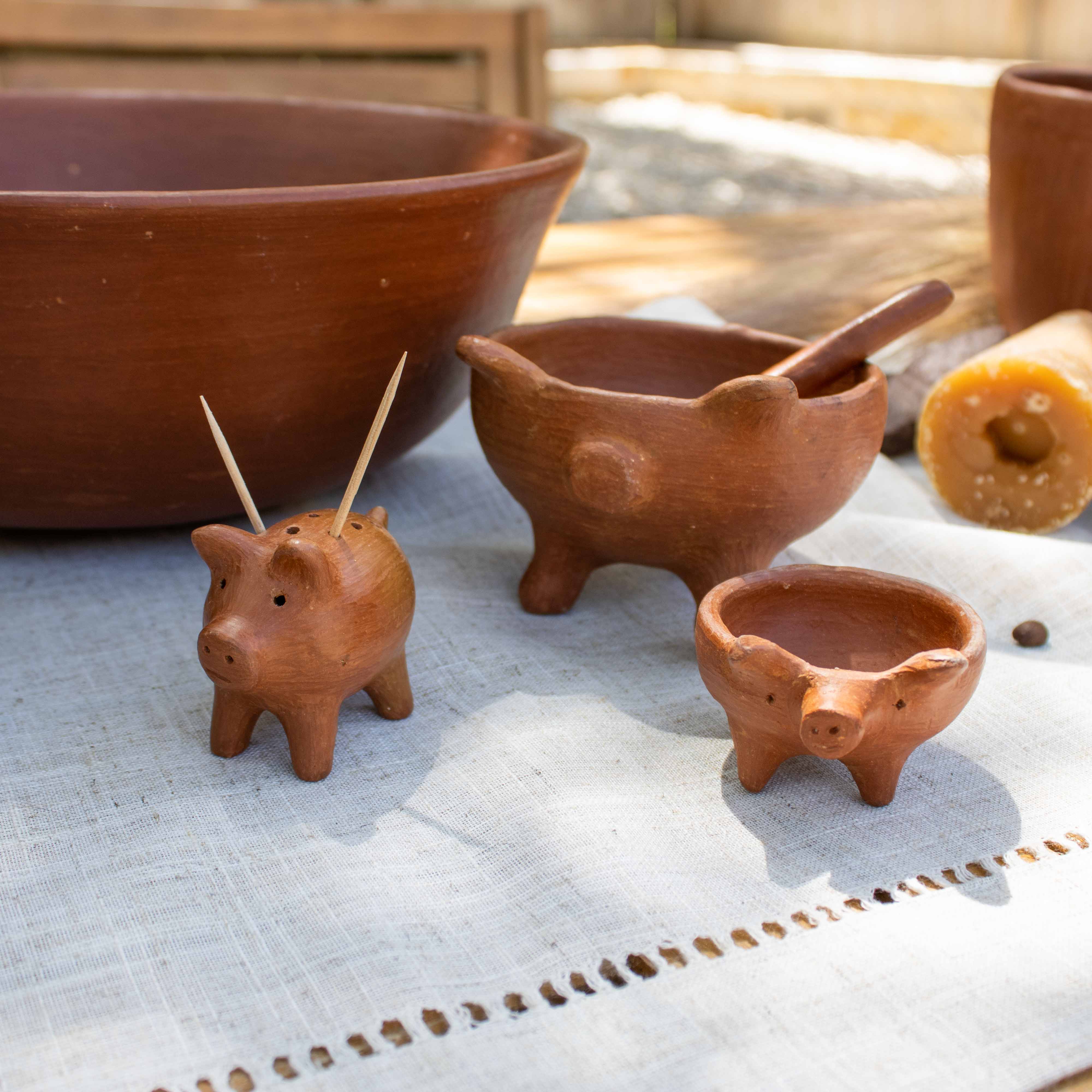 Red Clay Terracotta Cochinito Mini Spice Bowl | Lolo Modern
