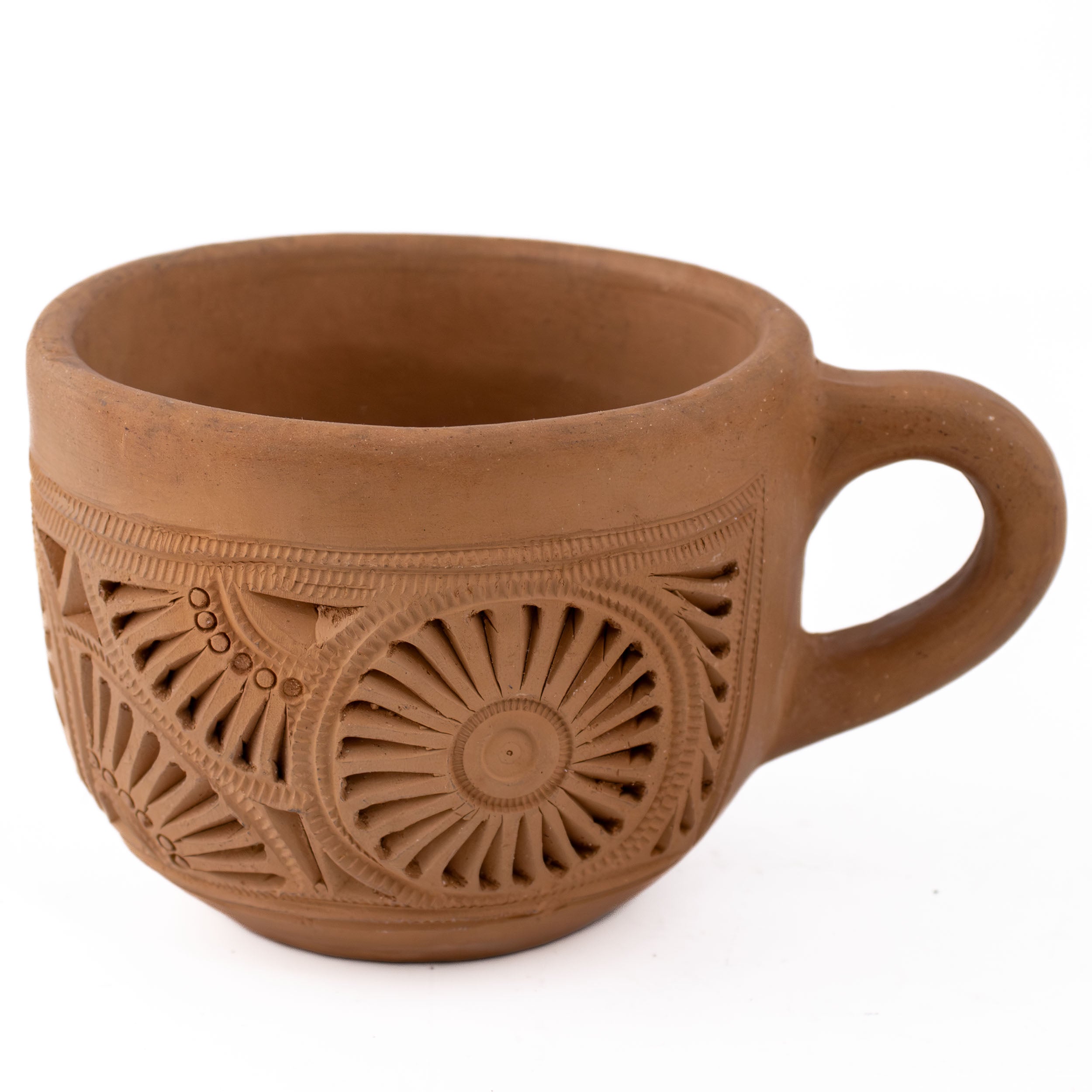 Natural Clay Carved Mug