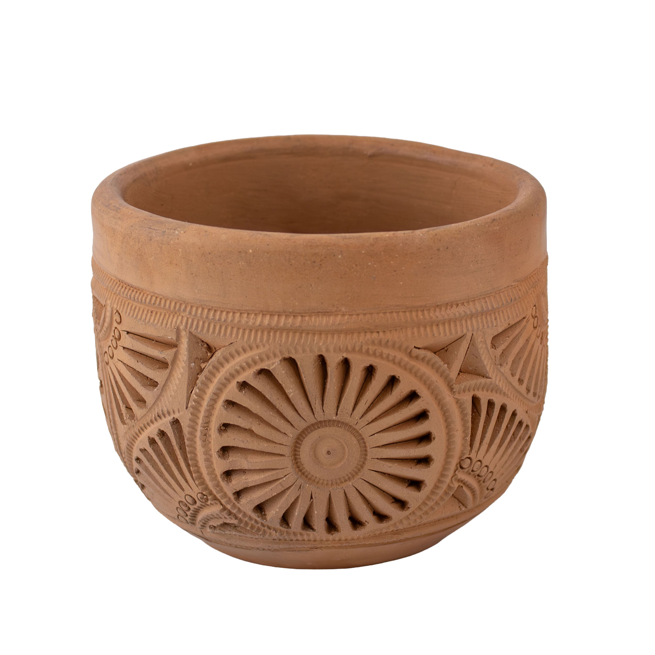Natural Clay Carved Mug