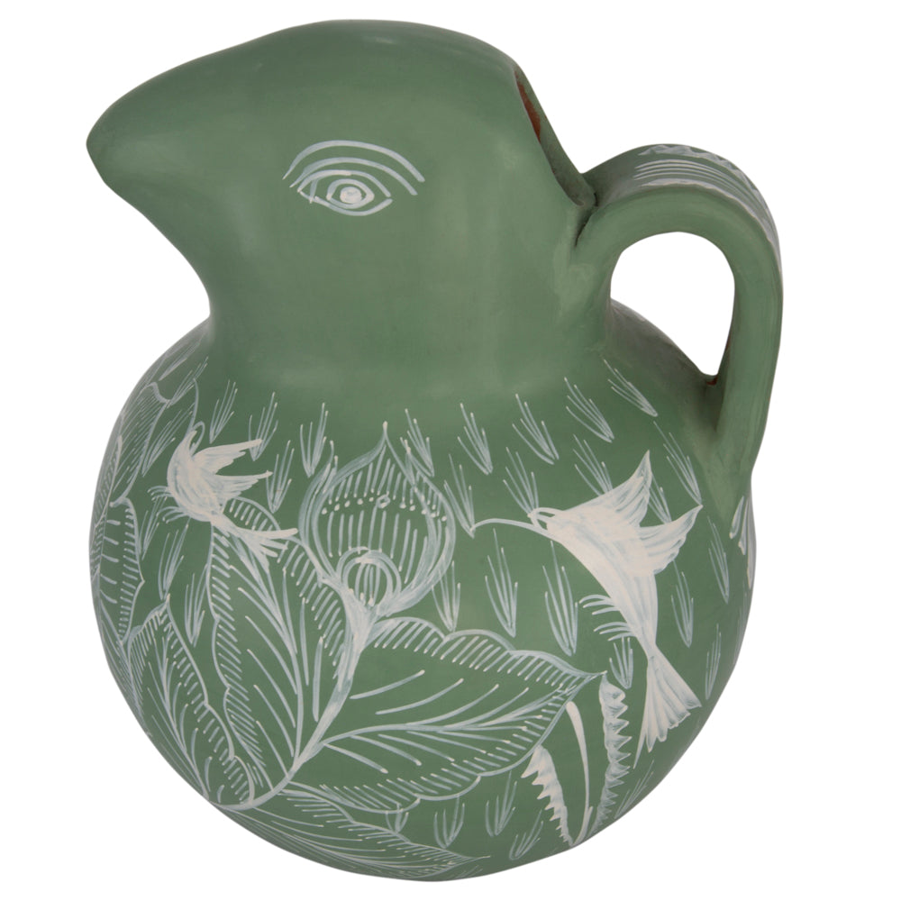 Huancito Hand-Painted Clay Bird Jug