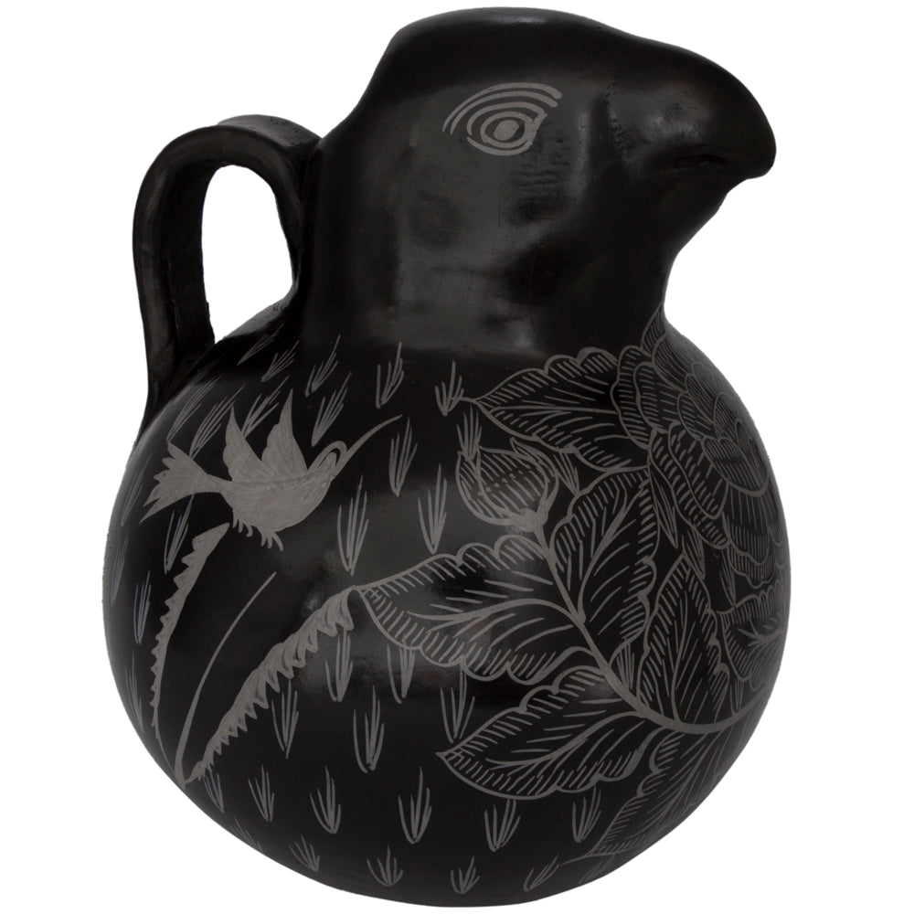 Huancito Hand-Painted Clay Bird Jug