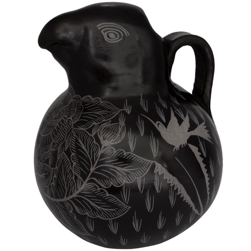 Huancito Hand-Painted Clay Bird Jug