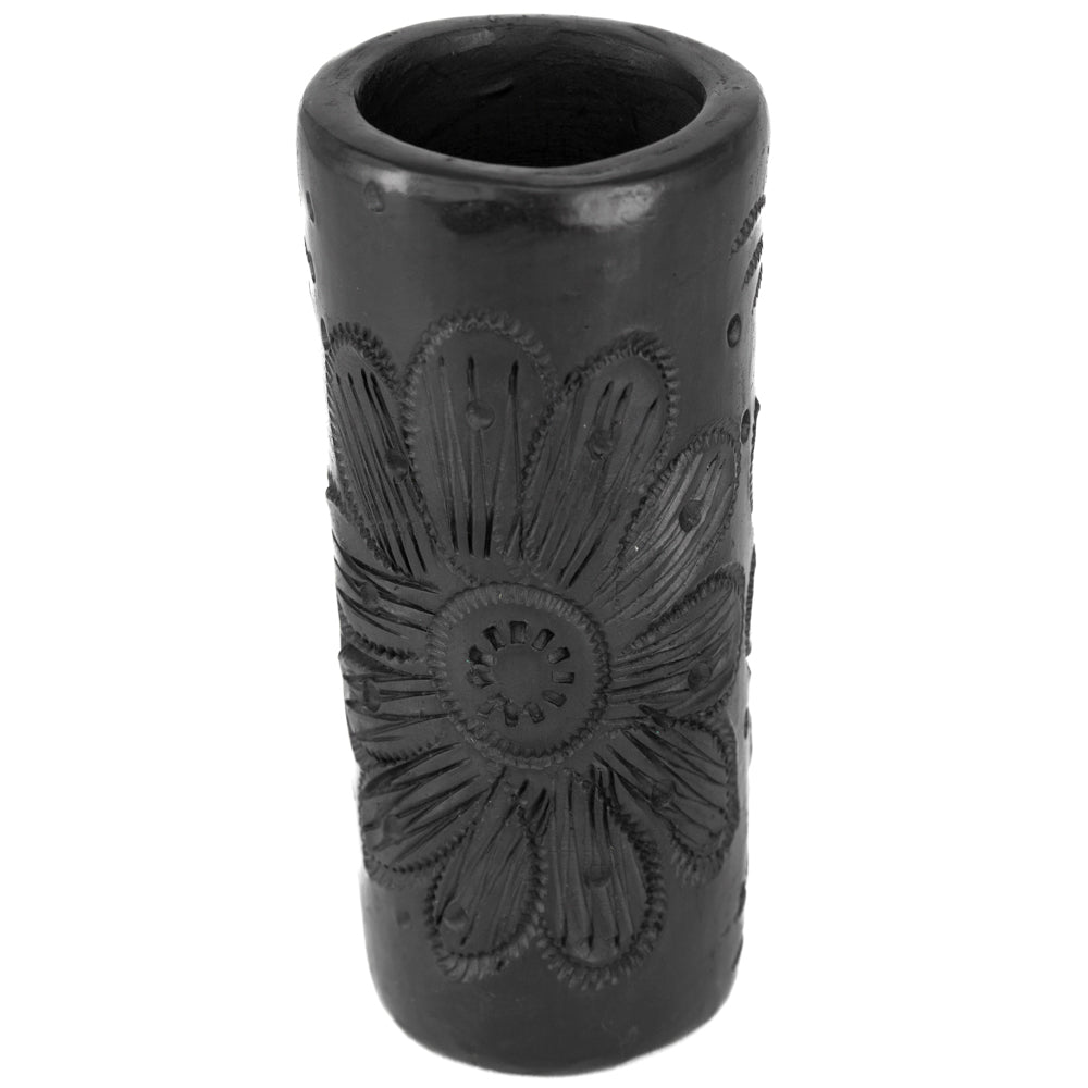 Barro Negro, Black Clay, Carved Tall Shot Glass
