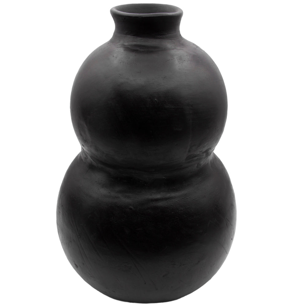 Barro Negro Gourd Black Vase