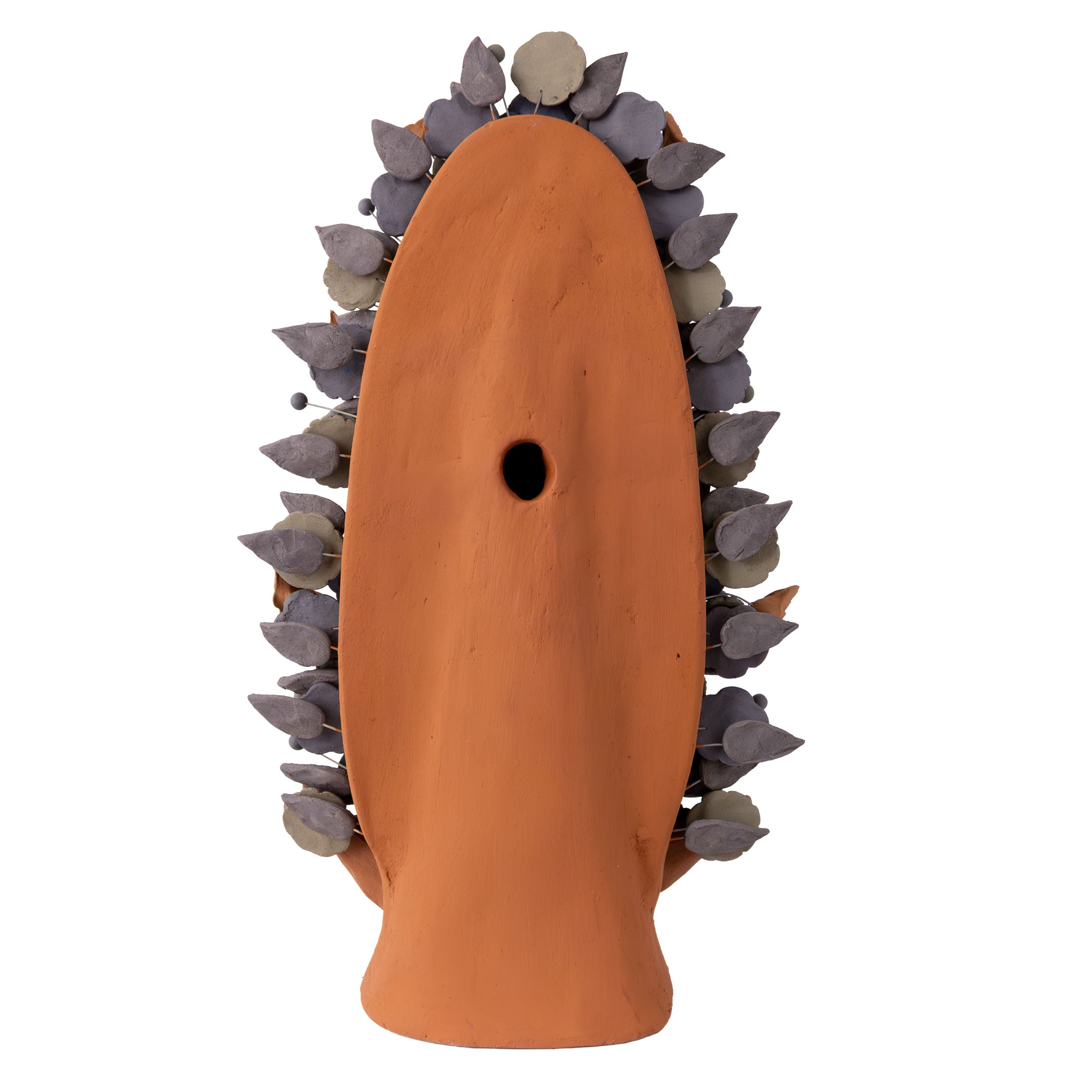 Blue Virgen de Guadalupe Barro Pigmentado Clay Sculpture