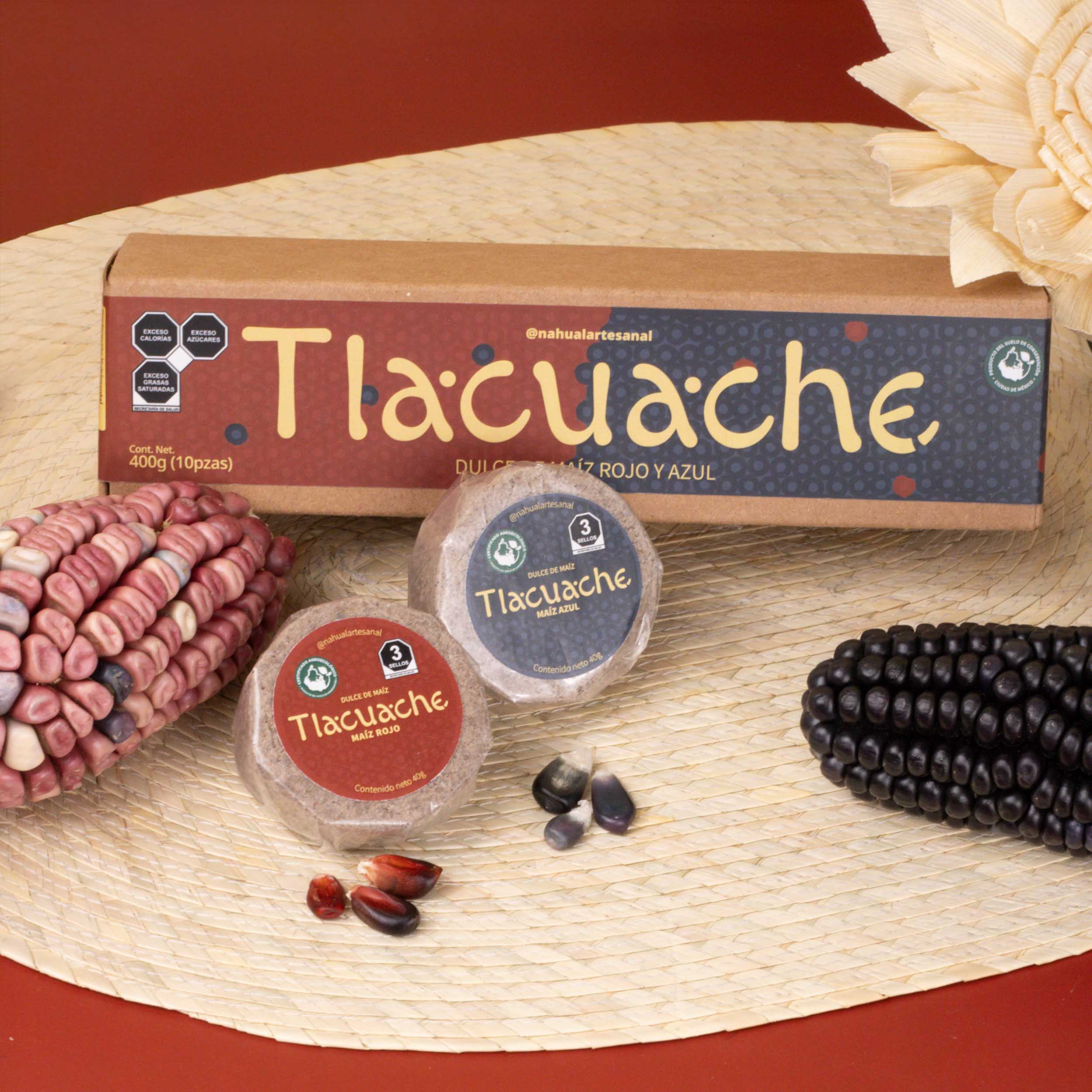 Tlacuache Red and Blue Corn Mazapan Box