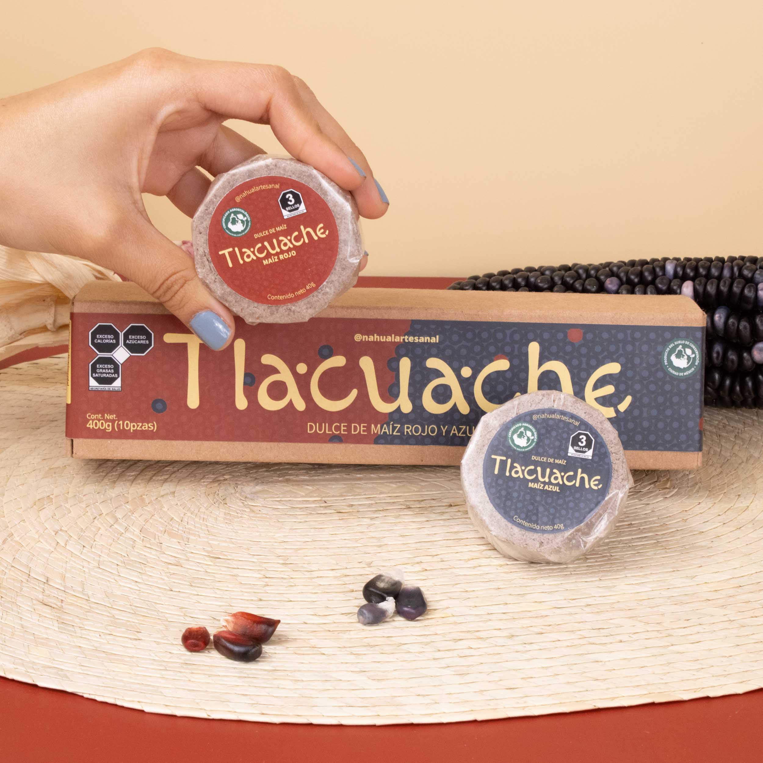 Tlacuache Red and Blue Corn Mazapan Box