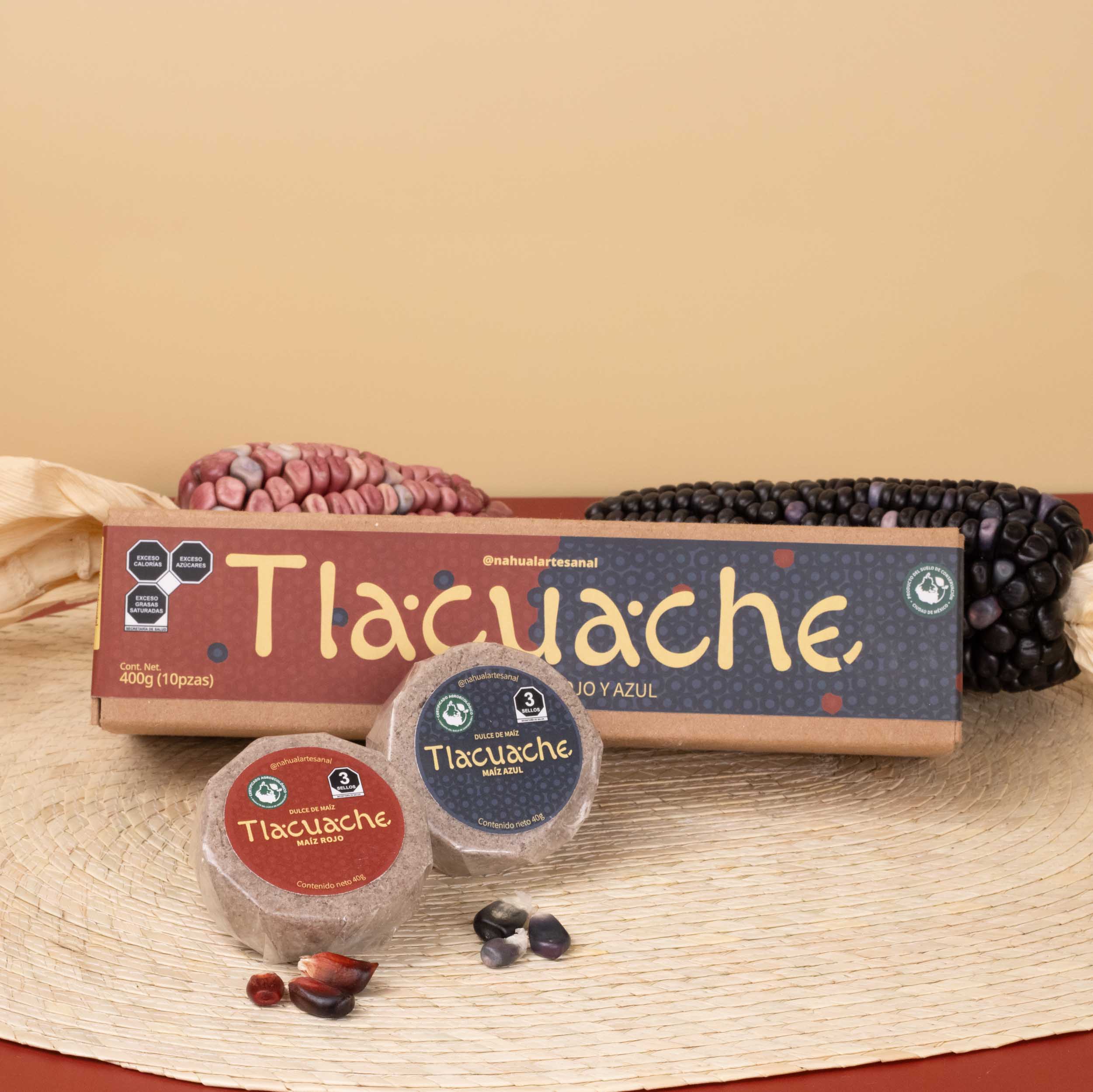 Tlacuache Red and Blue Corn Mazapan Box