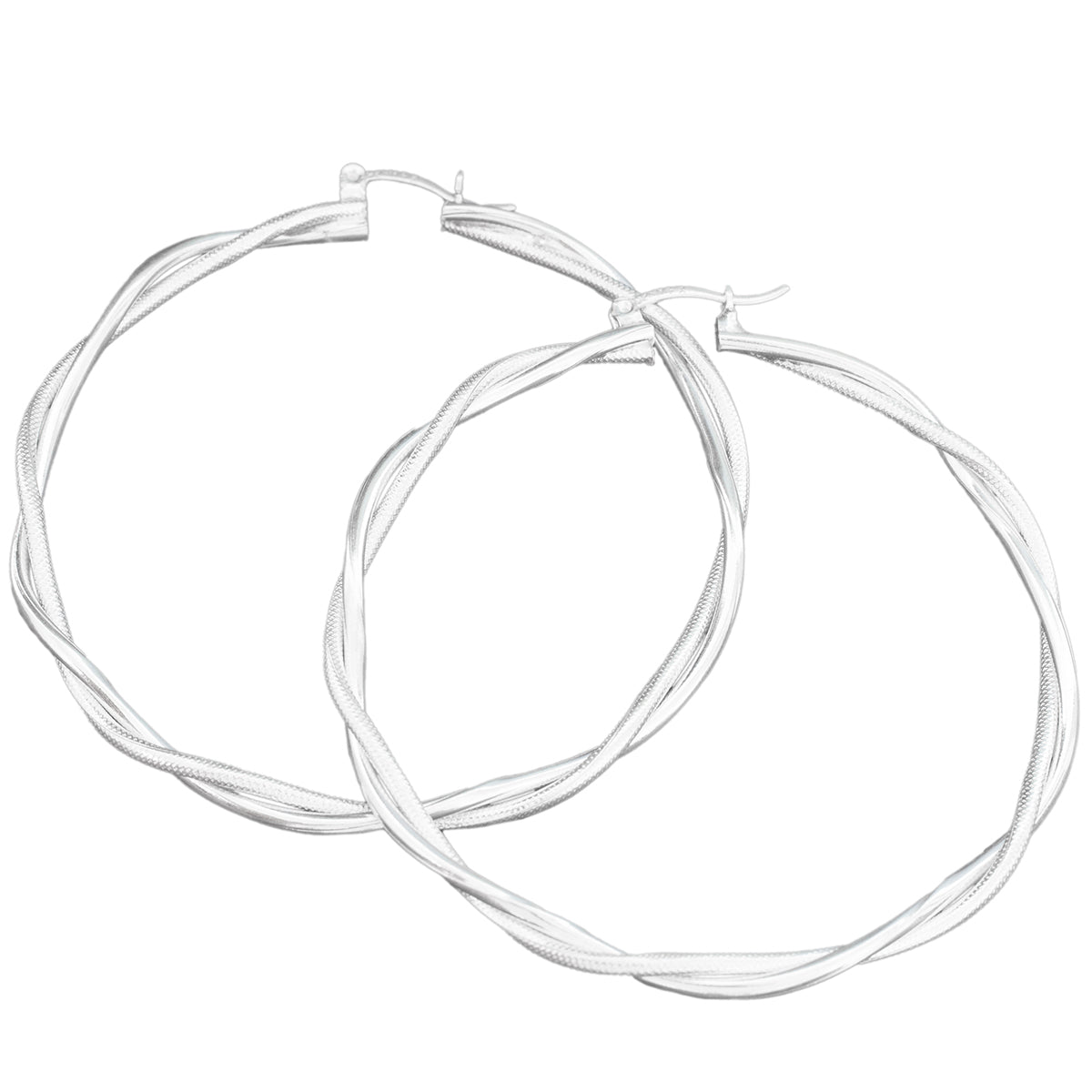 Sterling Silver Large 2.5" Hoop Earrings