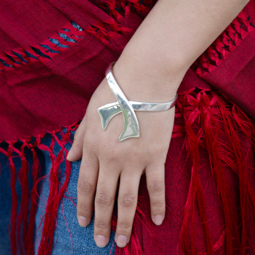 Sterling Silver Ribbon Cuff