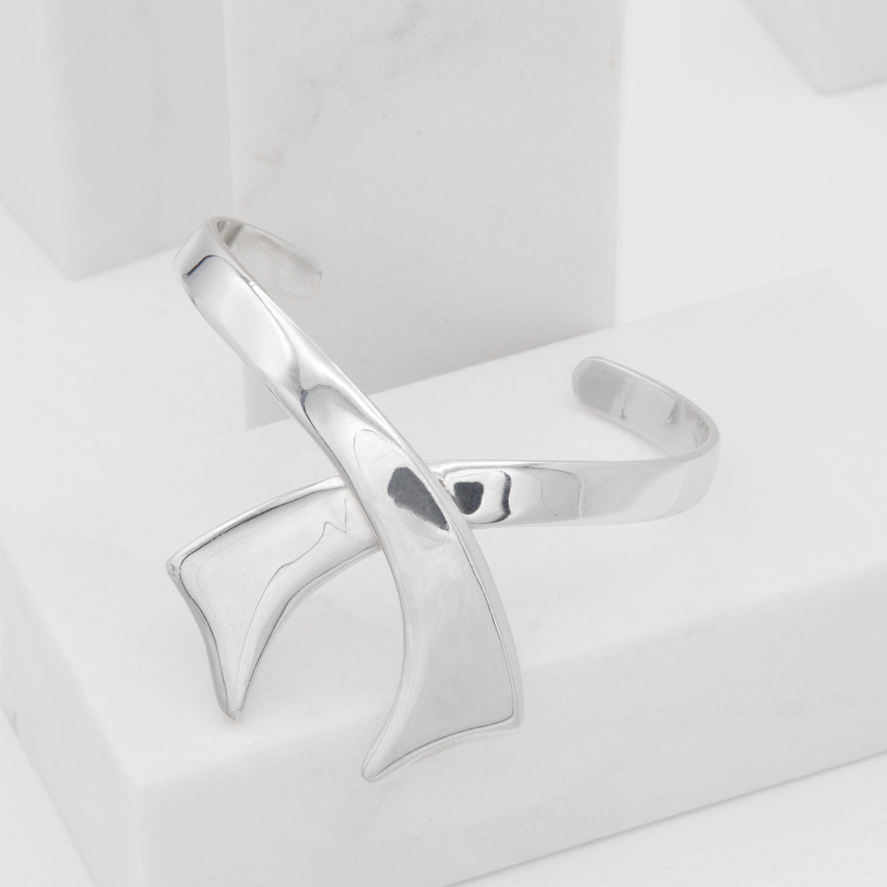 Sterling Silver Ribbon Cuff