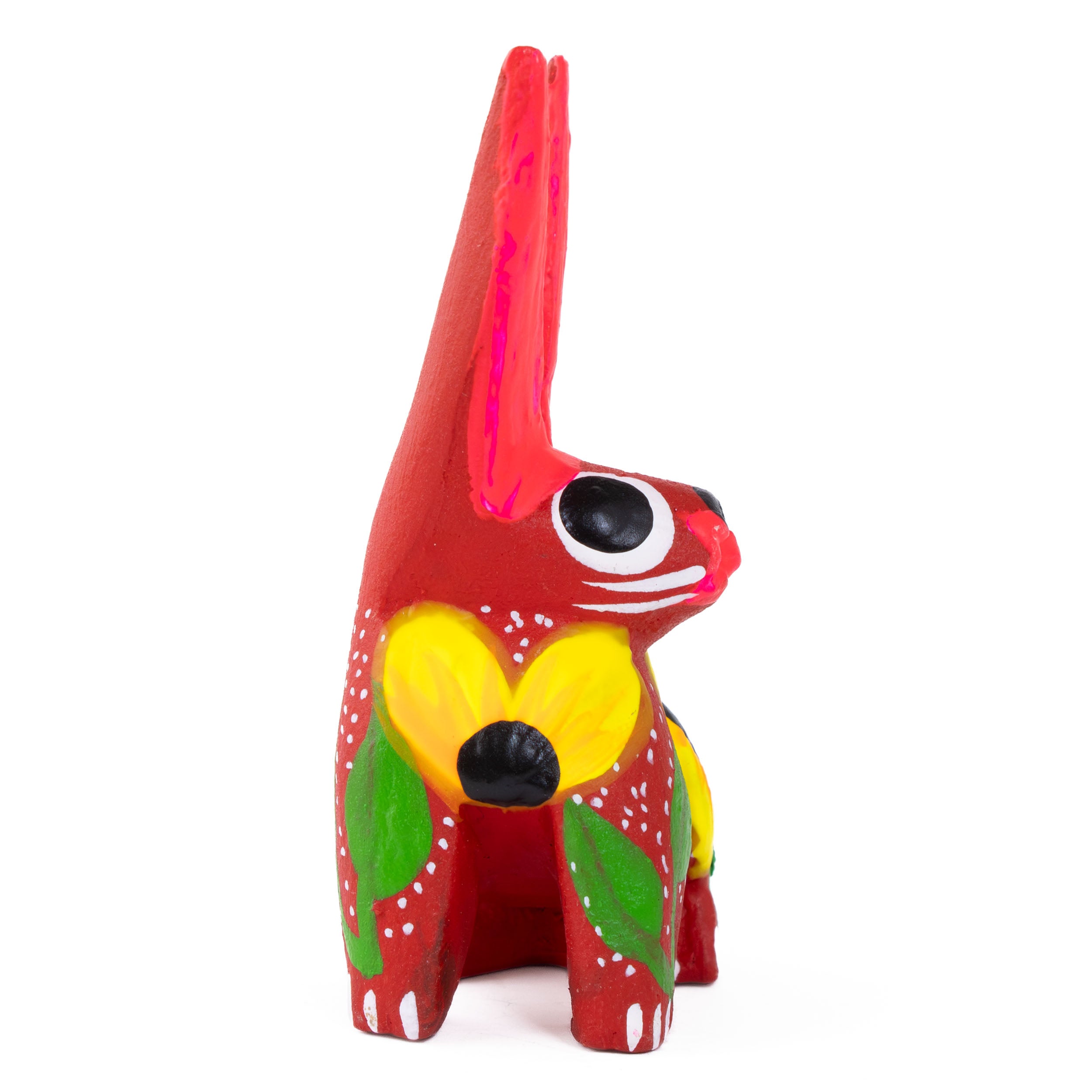 Hand Painted Sitting Rabbit Wooden Figurine | Lolo Mexican Mercadito