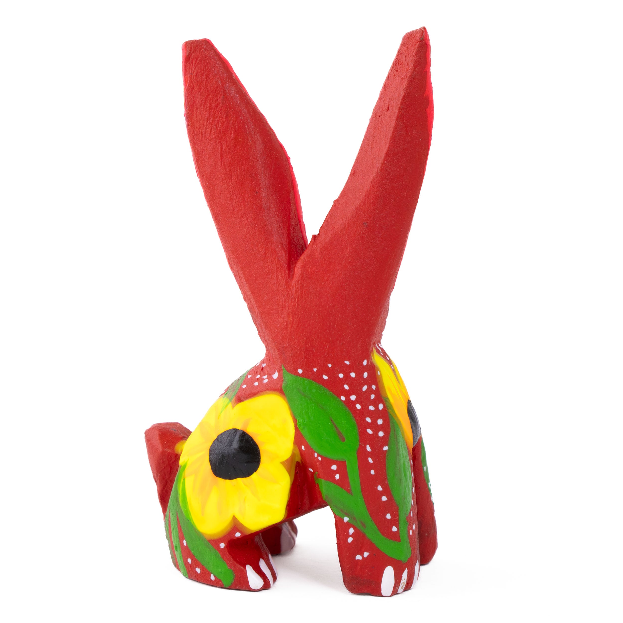 Hand Painted Sitting Rabbit Wooden Figurine