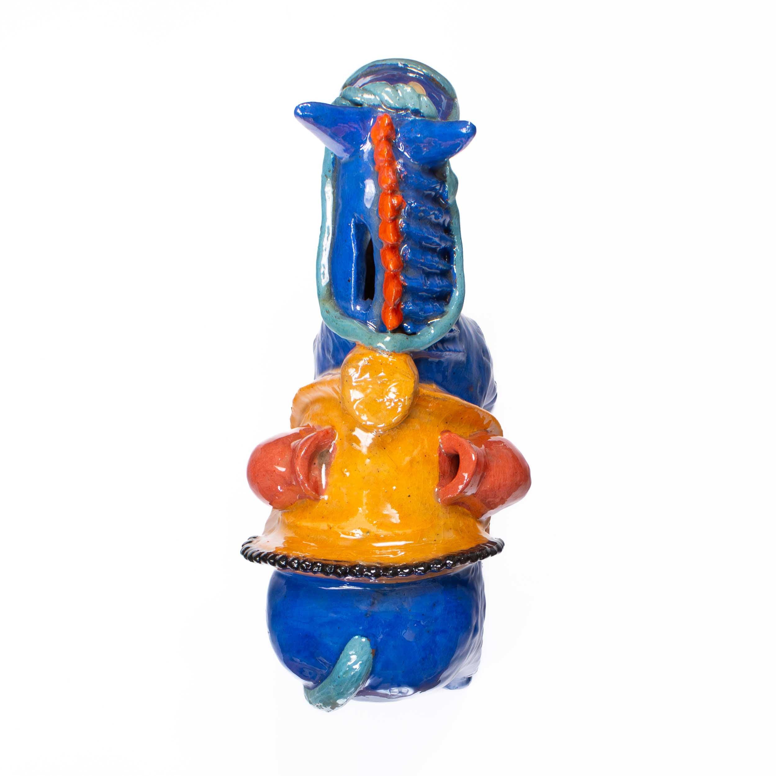 Barro Vidriado Burrito Sculpture