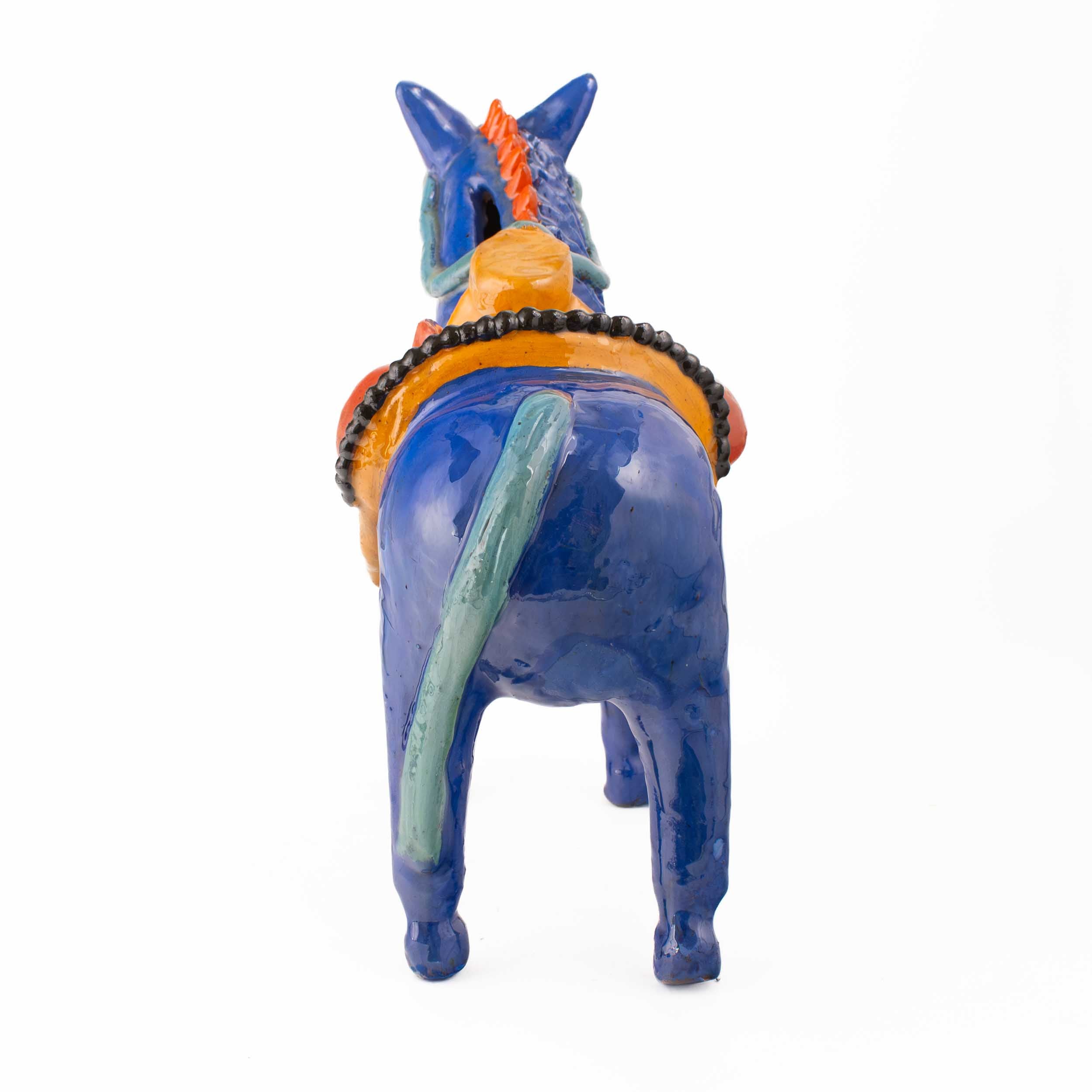 Barro Vidriado Burrito Sculpture