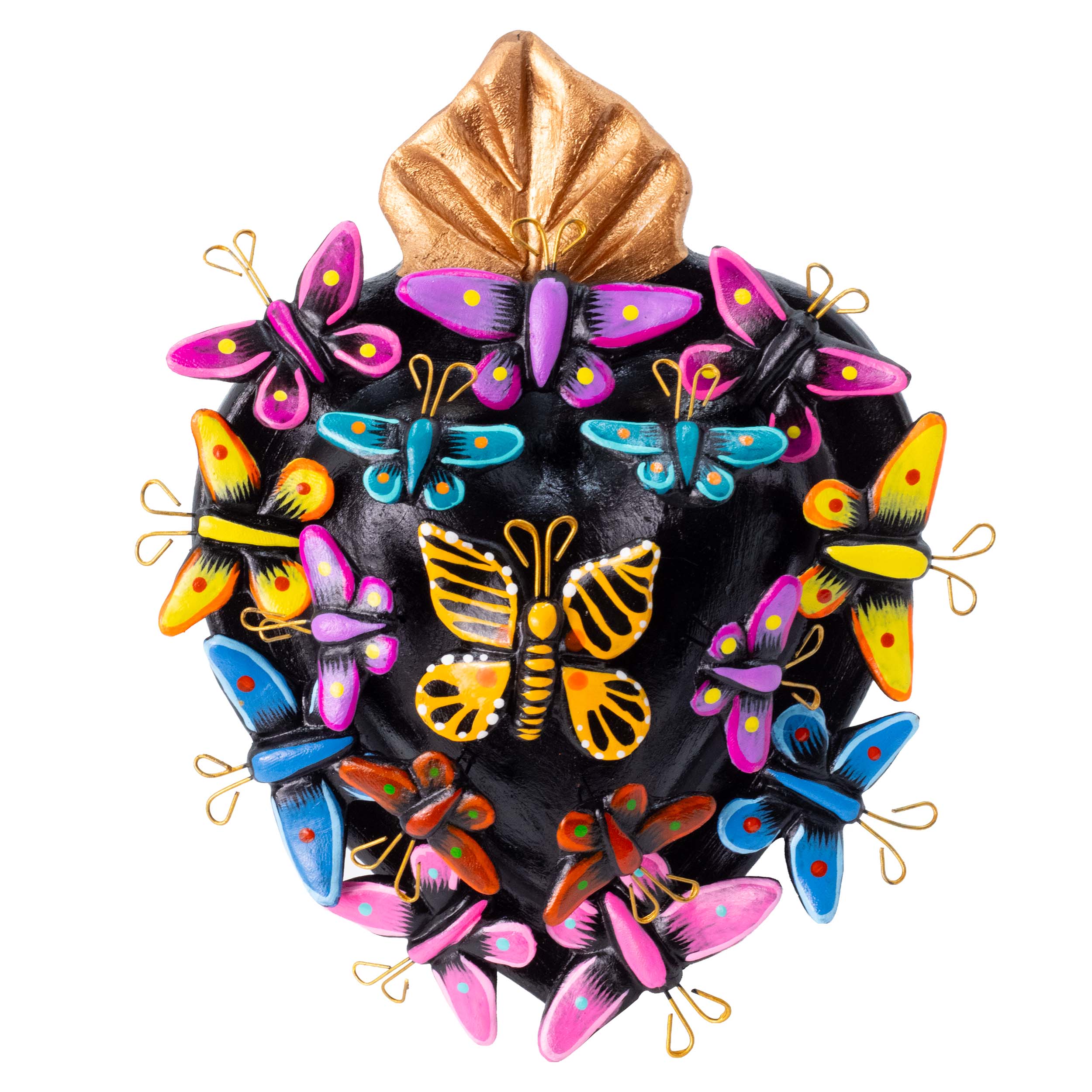 Kaleidoscope Heart - Clay Heart with Butterfliess | Lolo Mexican
