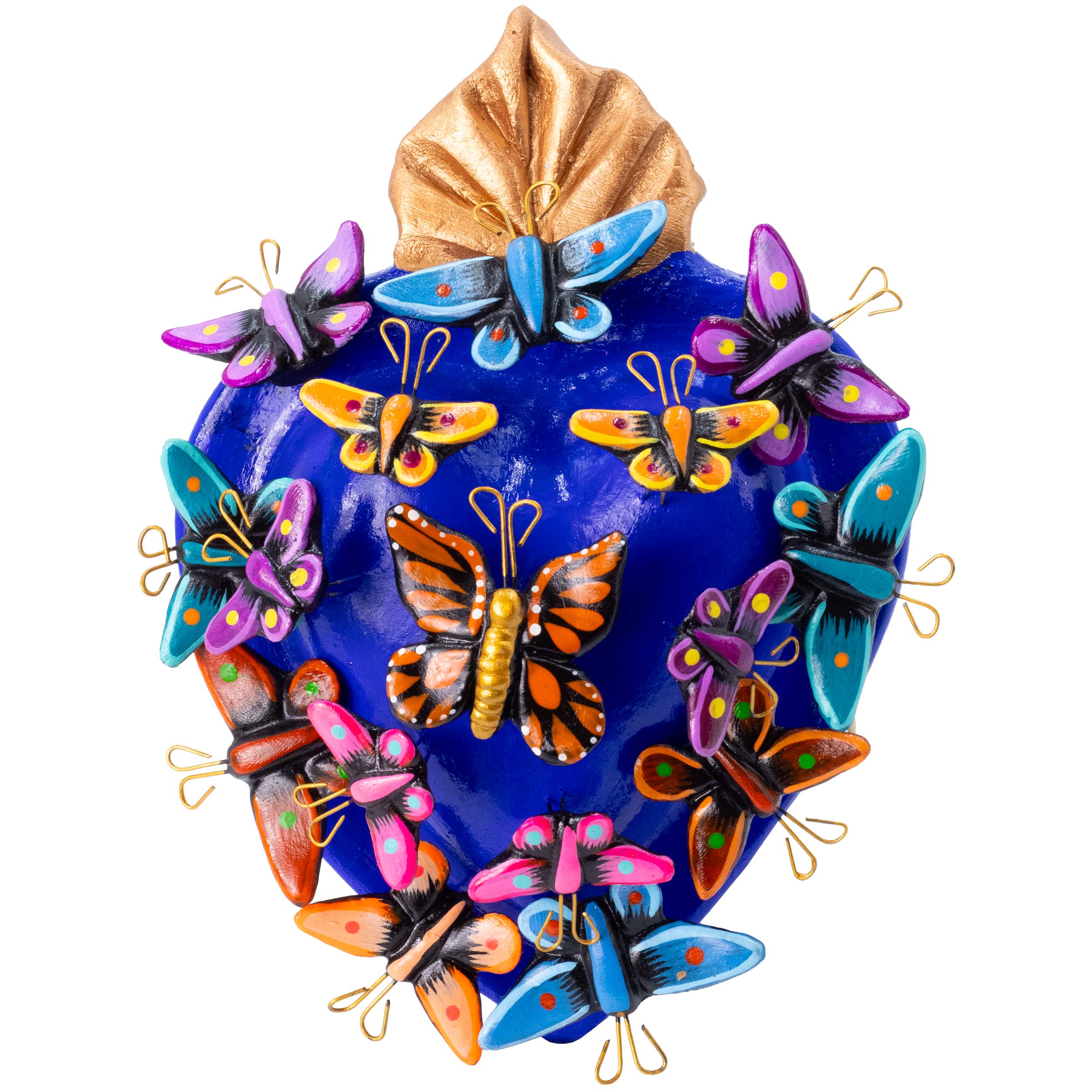 Kaleidoscope Heart - Clay Heart with Butterfliess | Lolo Mexican