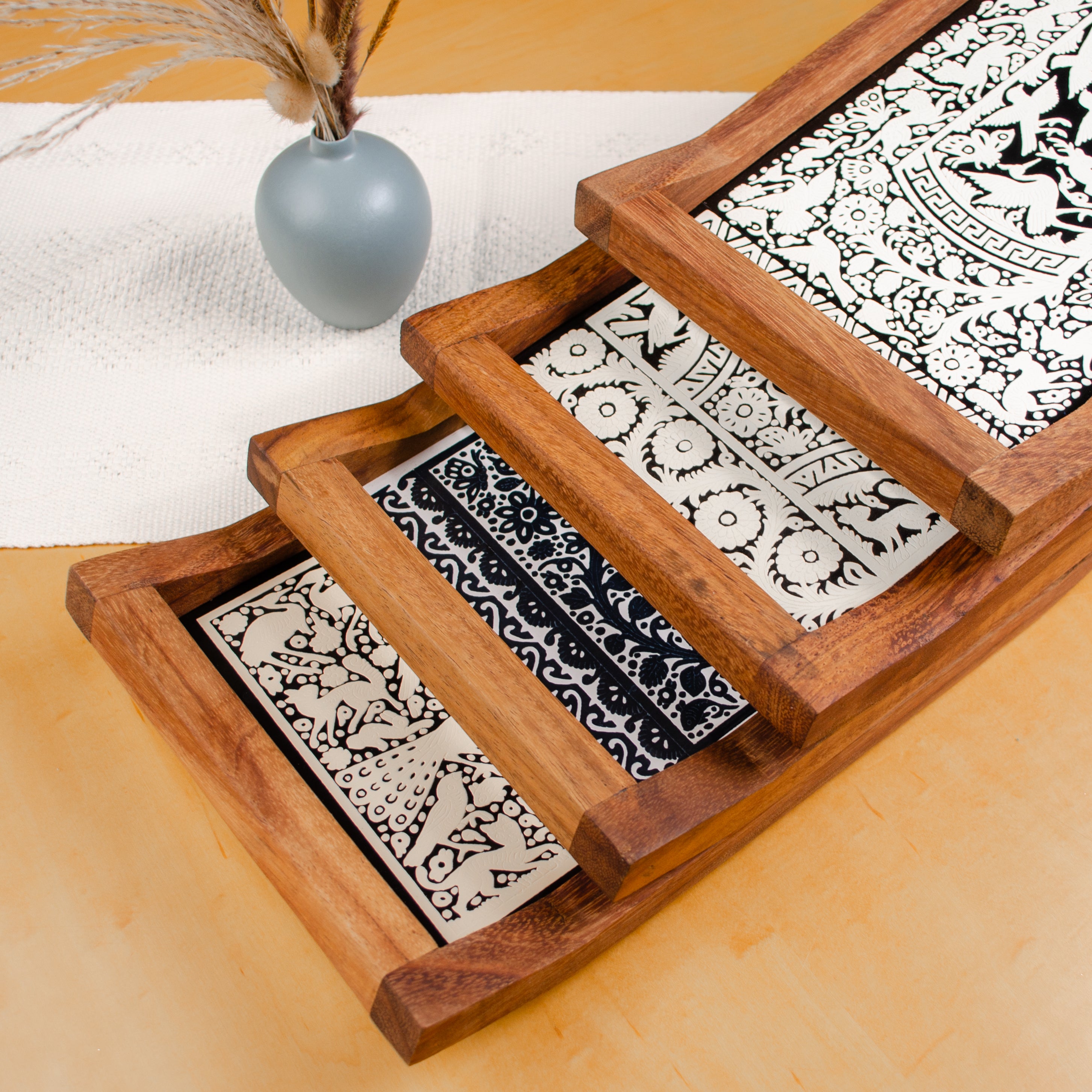 Small Olinalá Parota Solid Wood Serving Tray