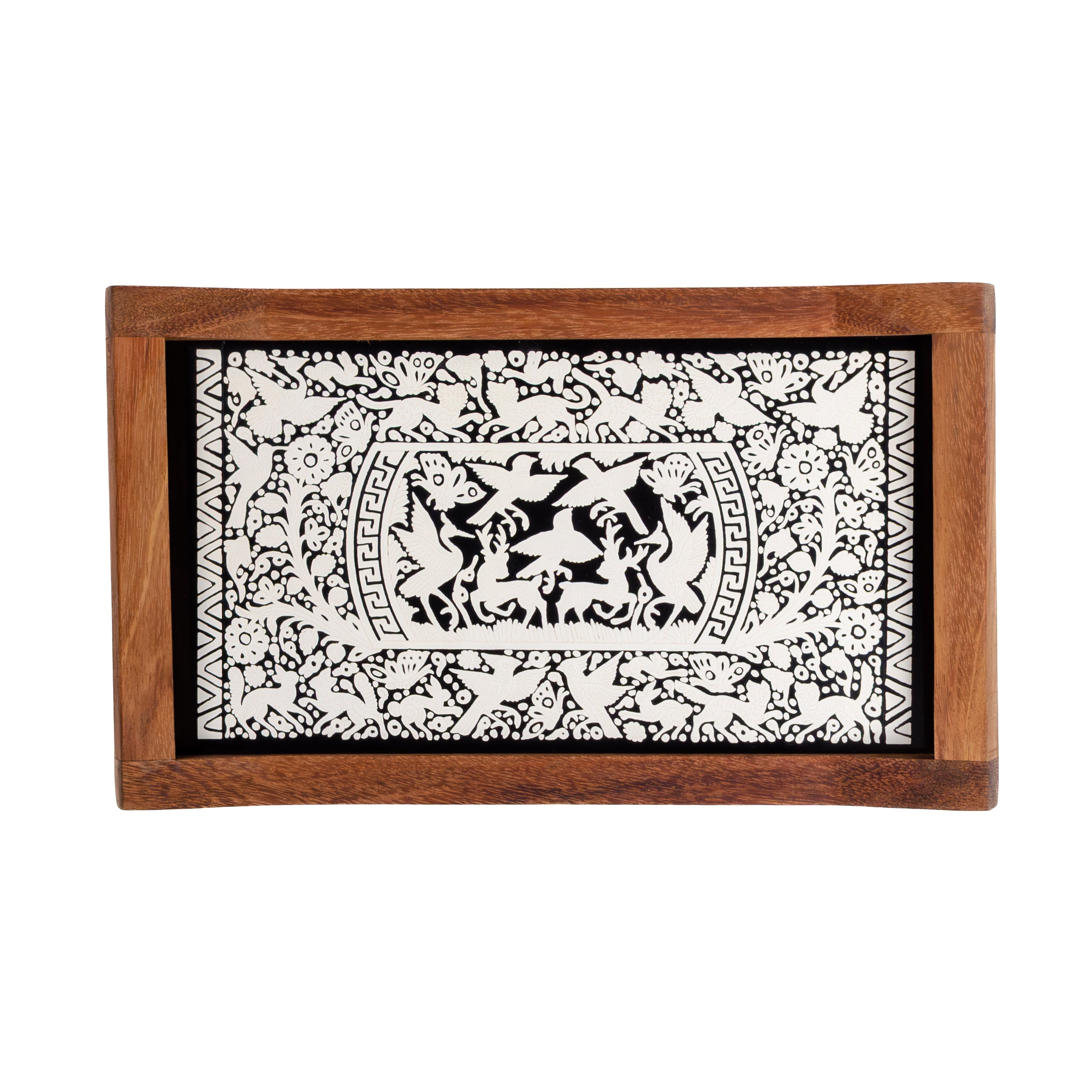 Small Olinalá Parota Solid Wood Serving Tray