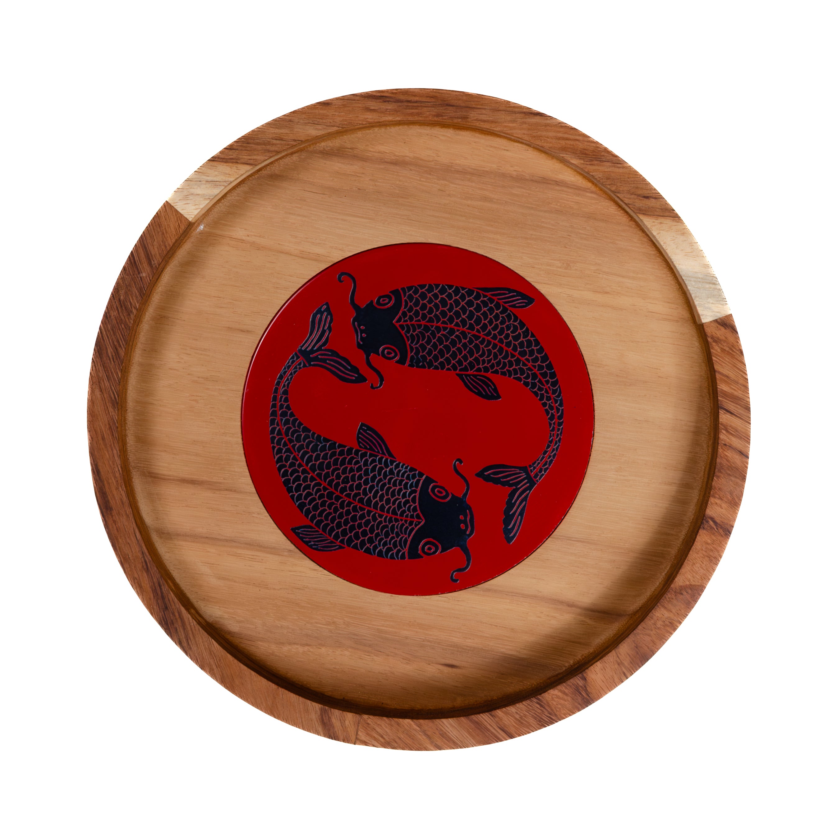 Round Olinalá Parota Solid Wood Serving Tray