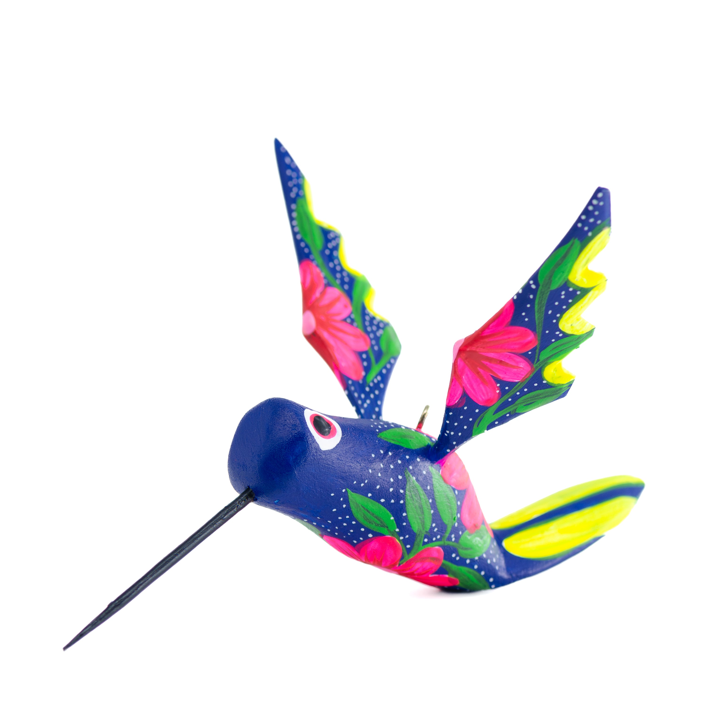 Hand Painted Hummingbird Wooden Figurine | Lolo Mexican Mercadito