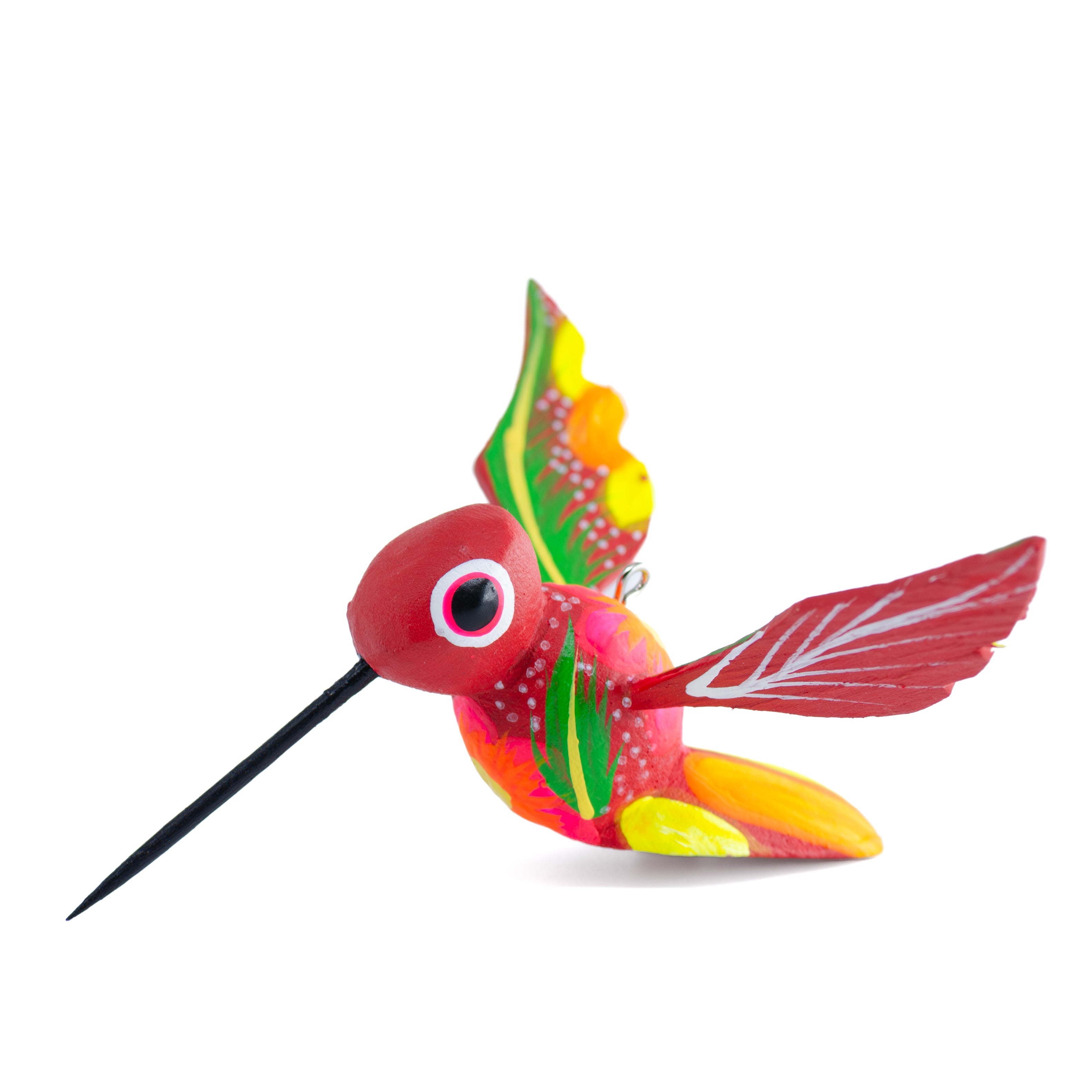 Hand Painted Hummingbird Wooden Figurine | Lolo Mexican Mercadito