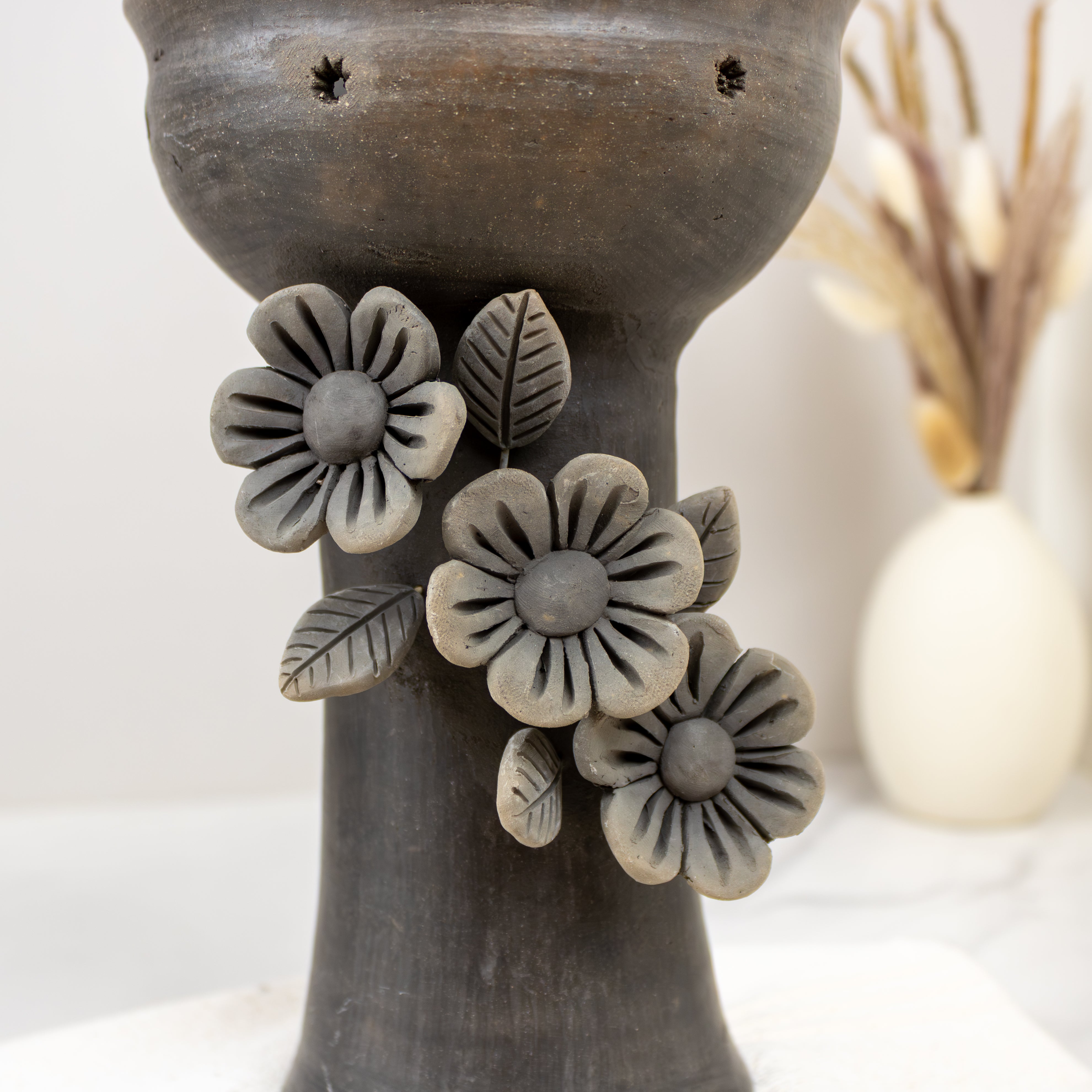 Atzompa Flower Clay Copalera, Incense Holder | Lolo Mexican Mercadito