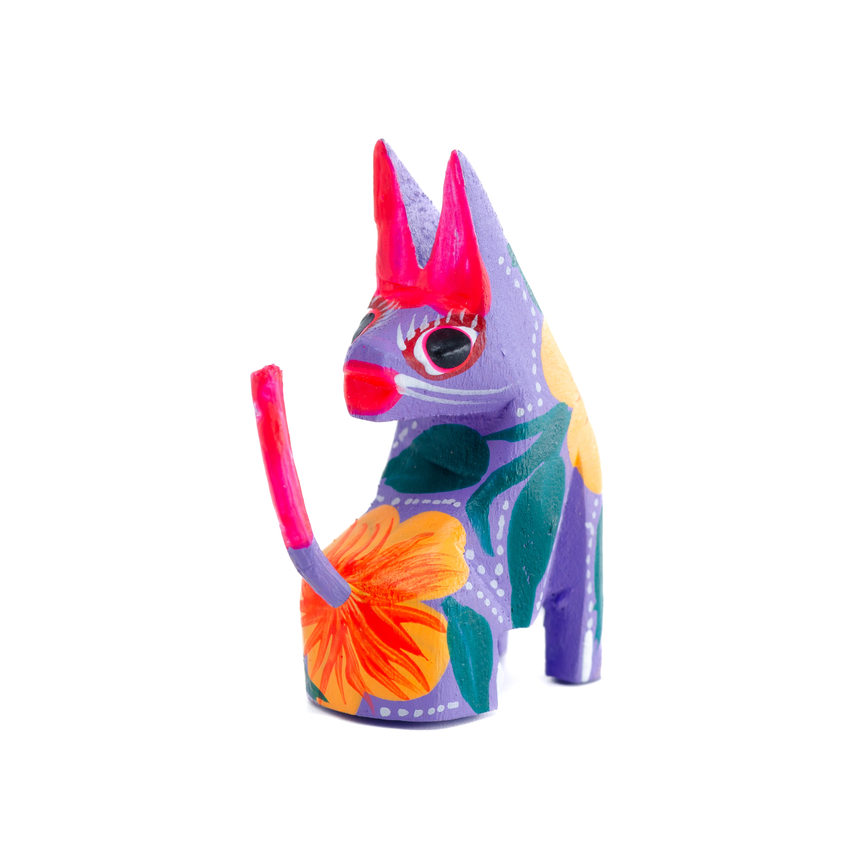 Hand Painted Coyote Wooden Figurine | Lolo Mexican Mercadito